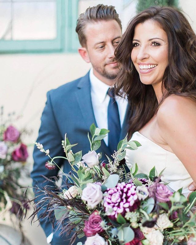 Find a man who looks at you like this ❤️ Bronzed Goddess of a bride that I had the honor of dolling up 👰🏻! Photo: @leahvisphotography Hair and makeup: @brittanyheim Flowers: @thenatureofthings Dress: @belovedcouturebridal Venue: @missioninnhotel