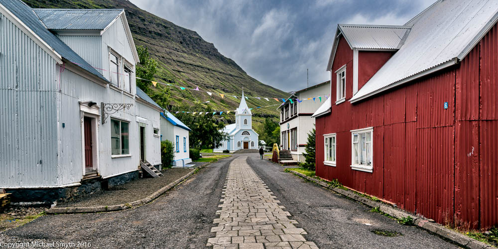 Old town, Seydisfjordur Iceland. This image was originally posted last year, but has now been updated with our new processing techniques that add back the 3rd dimension to the image. See our workshops schedule for the upcoming workshops on the 25th March and 27th May 2017.
