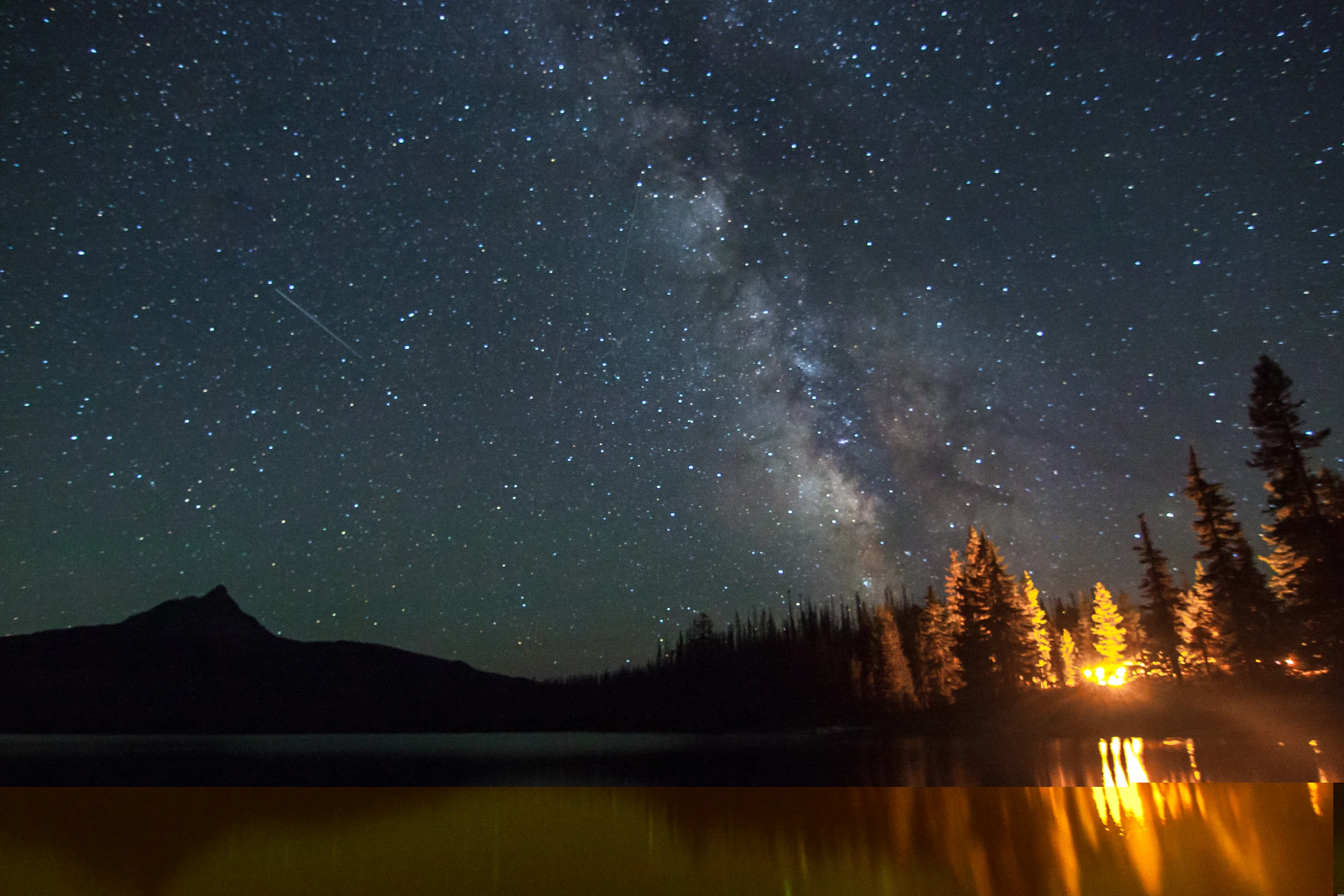 International Space Station over Big Lake and Mt Washington, Oregon, 2014.
