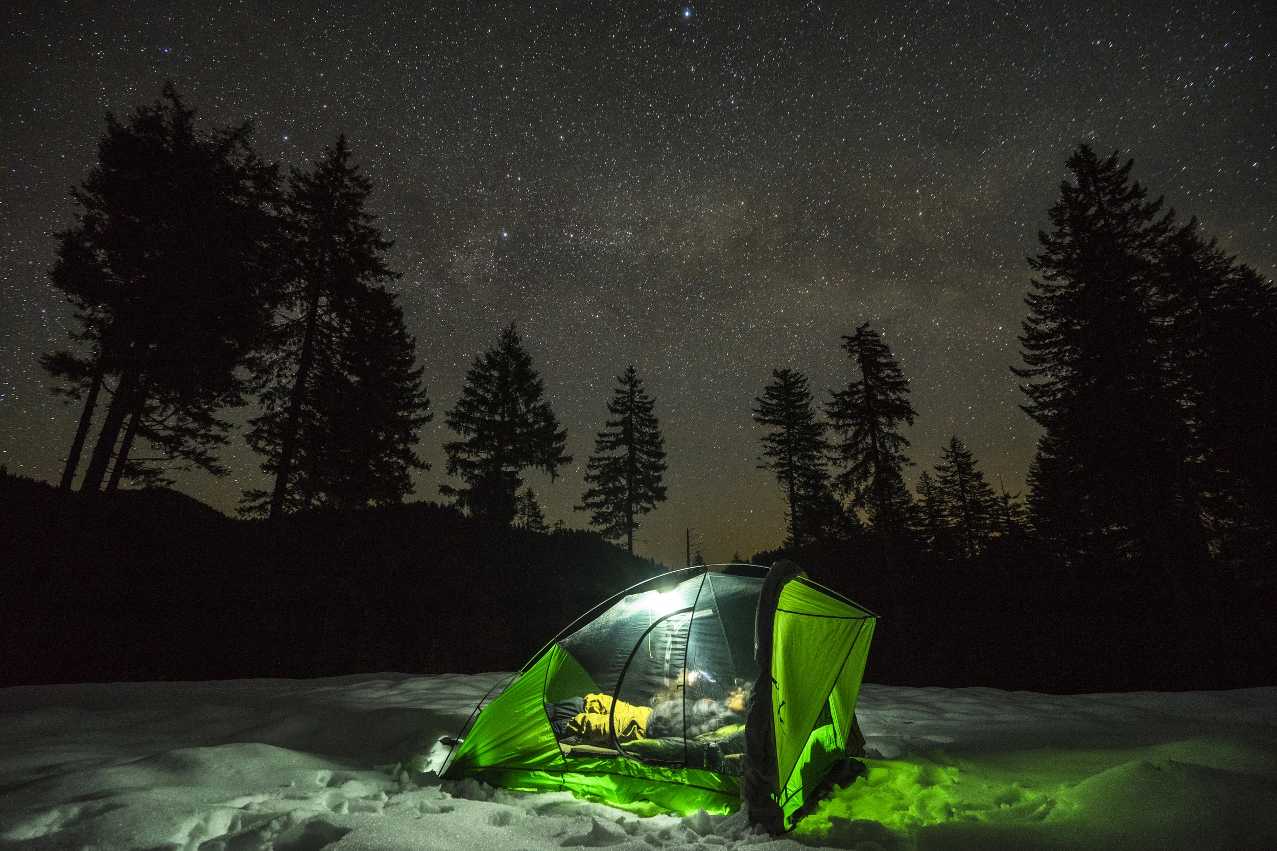 Milky Way over the Sierra Designs Nightwatch Tent.