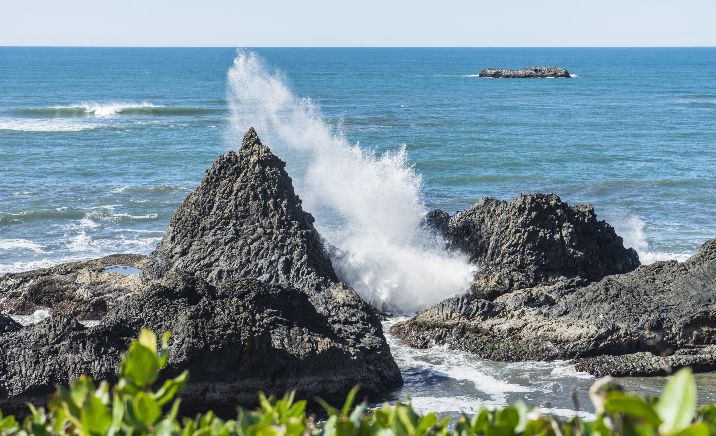 Wave crashing at Seal Rock, Oregon