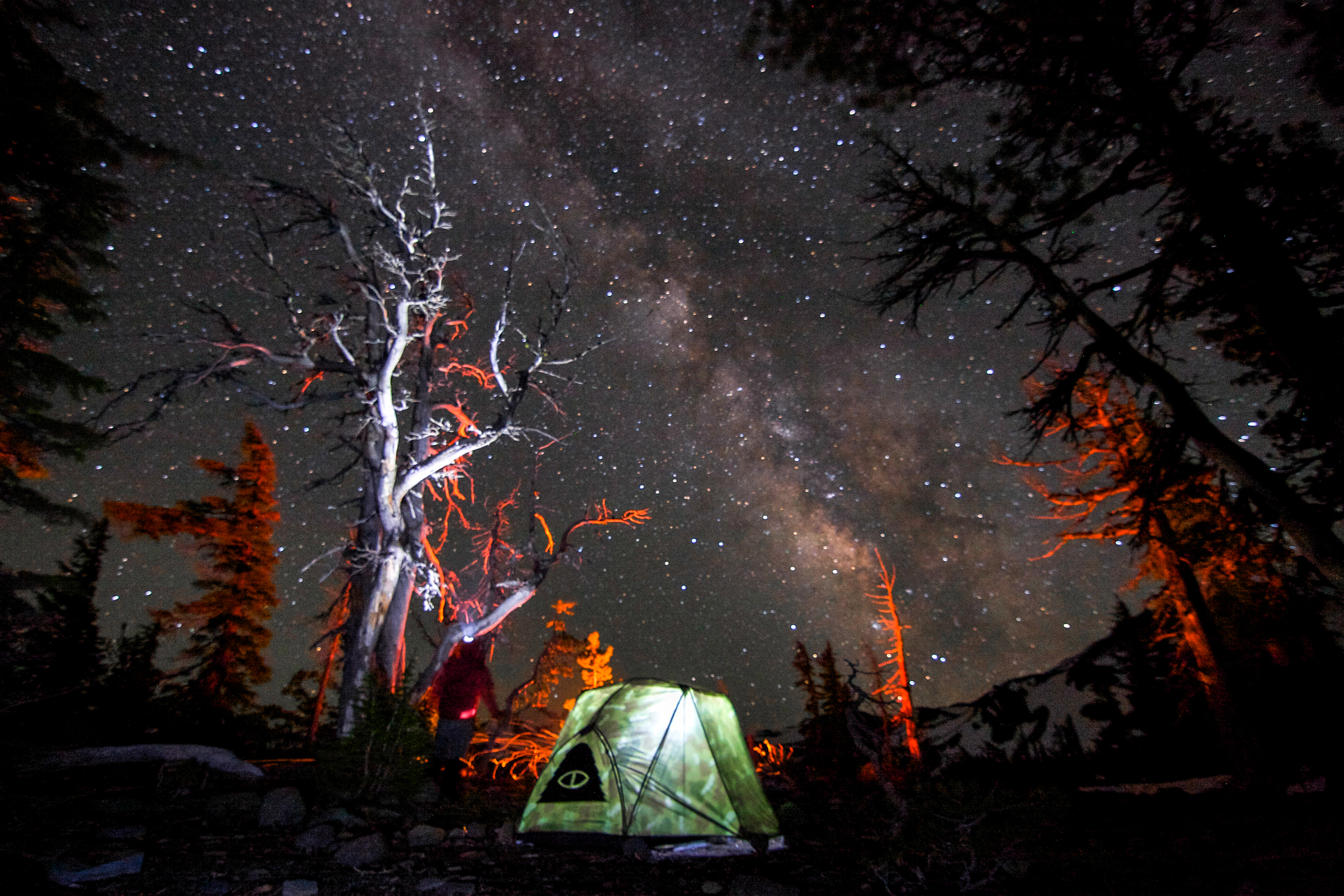 Camping in the Three Sisters Wilderness. 