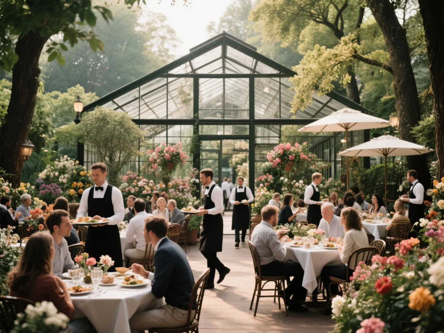 Beautiful green house restaurant in Botanic Garden in New York City. The restaurant insurance is important to this size of restaurant.