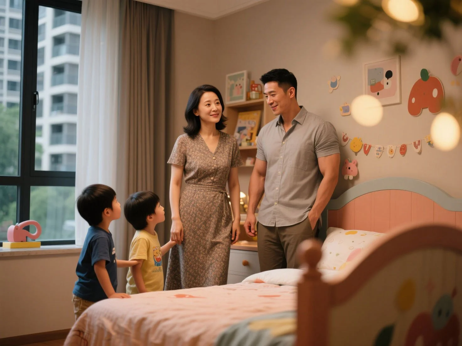 一对年轻夫妇在绿植环绕的郊区住宅前，与年长的卖方商讨房屋细节。在高风险地区买房时，您不只是在为土地买单，更是在为重置成本价值 (RCV) 投保。了解资产重置成本对于购房者进行全面的风险评估与财务规划非常关键。