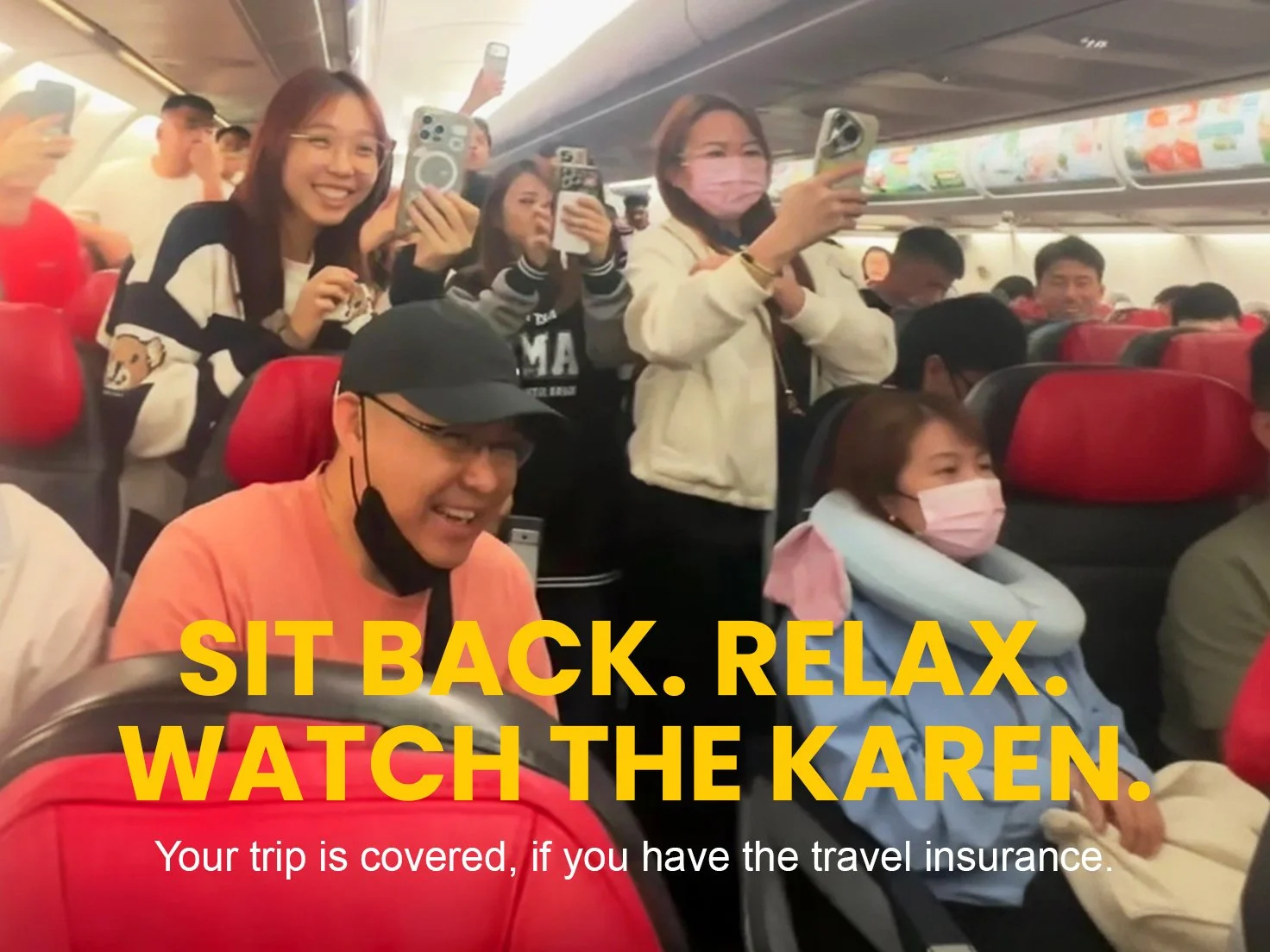 Passengers film a cabin disturbance, highlighting how an anti karen travel policy ensures your trip remains protected.