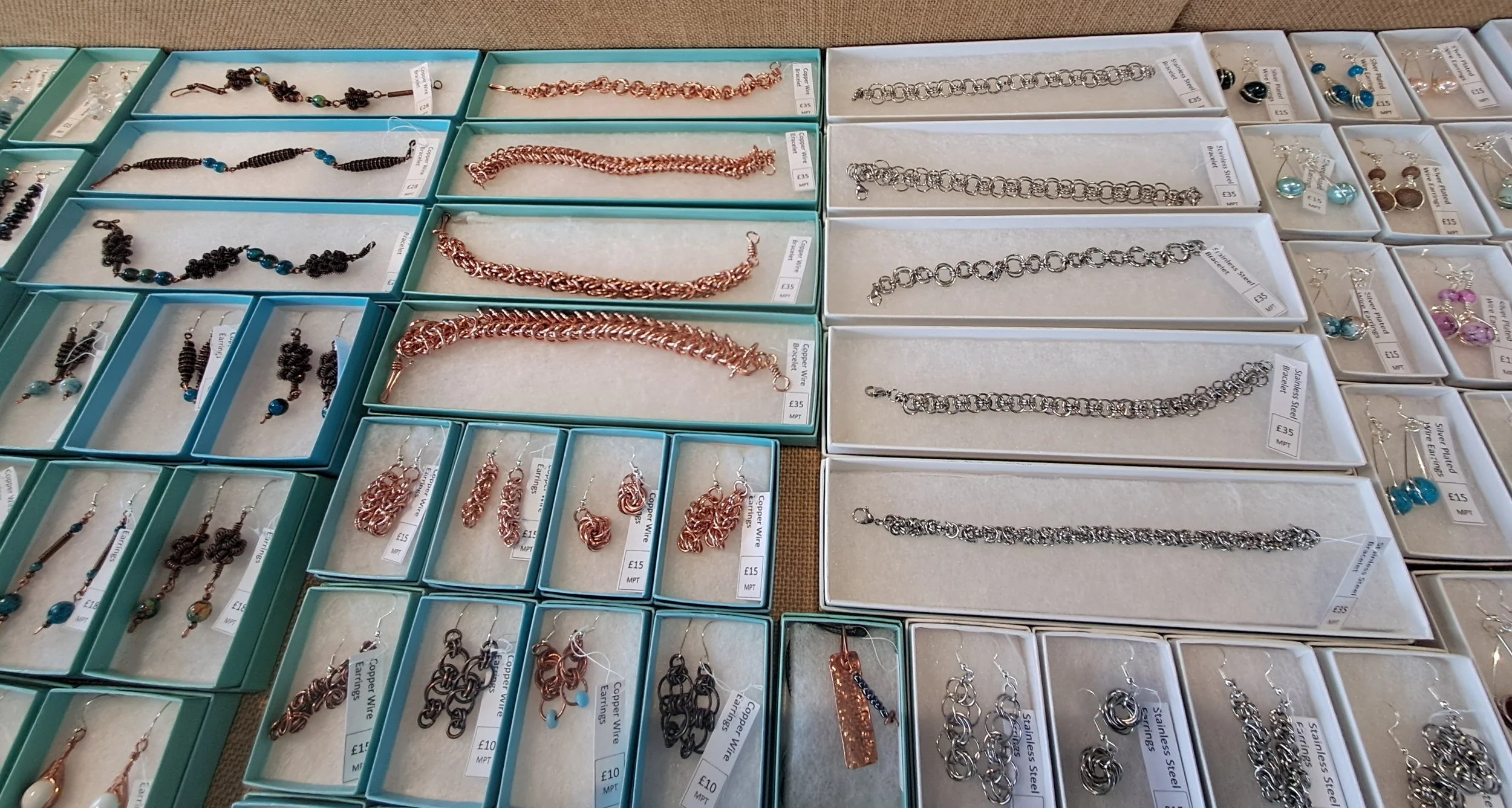 Snaps of my jewellery display at recent shows