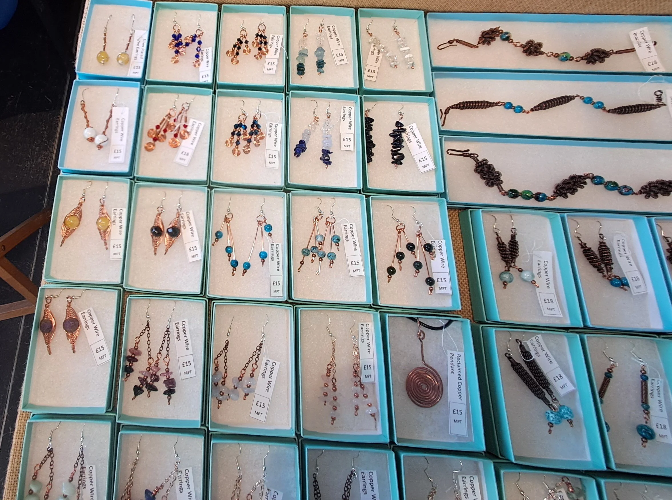 Snaps of my jewellery display at recent shows