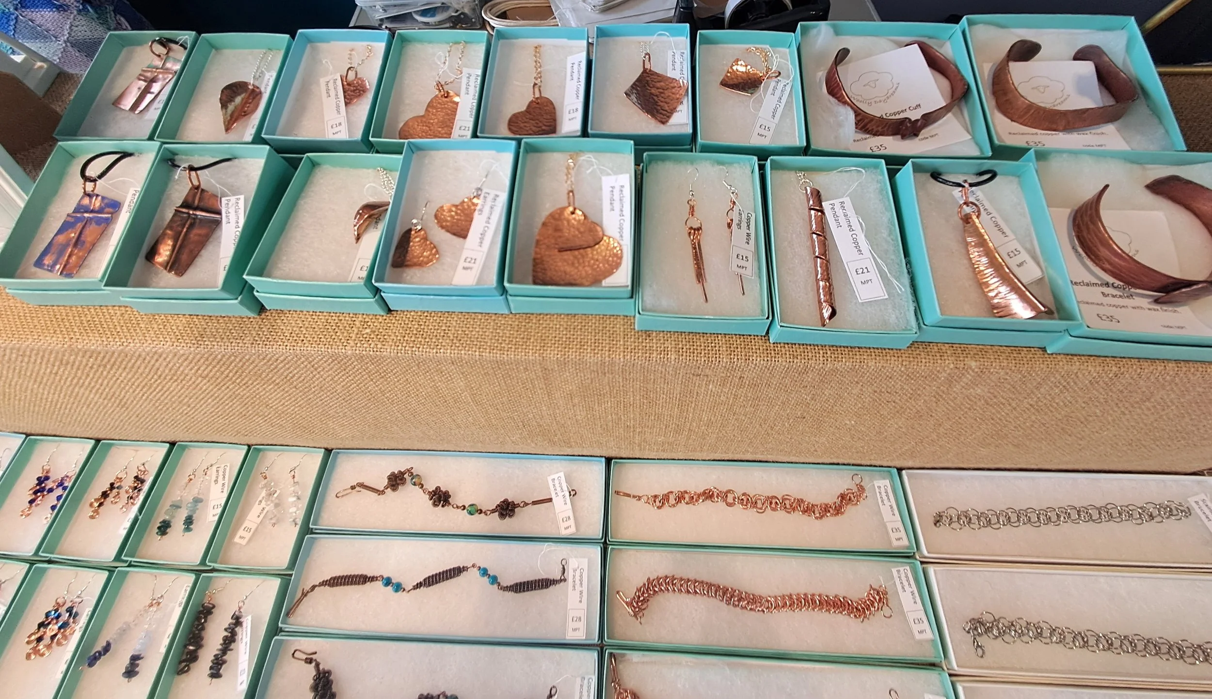 Snaps of my jewellery display at recent shows