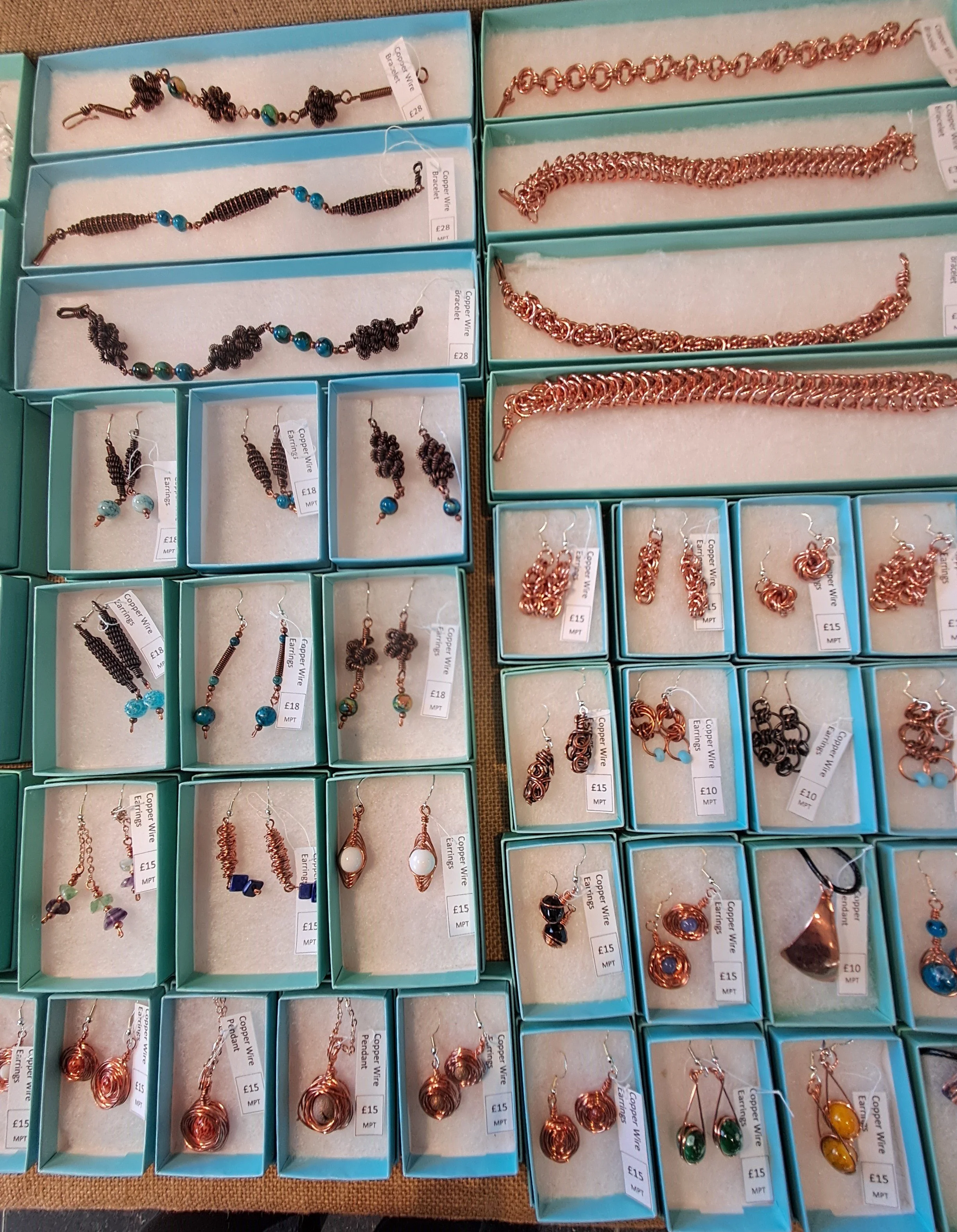 Snaps of my jewellery display at recent shows
