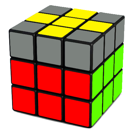 - making yellow cross on the top of the Rubik's Cube