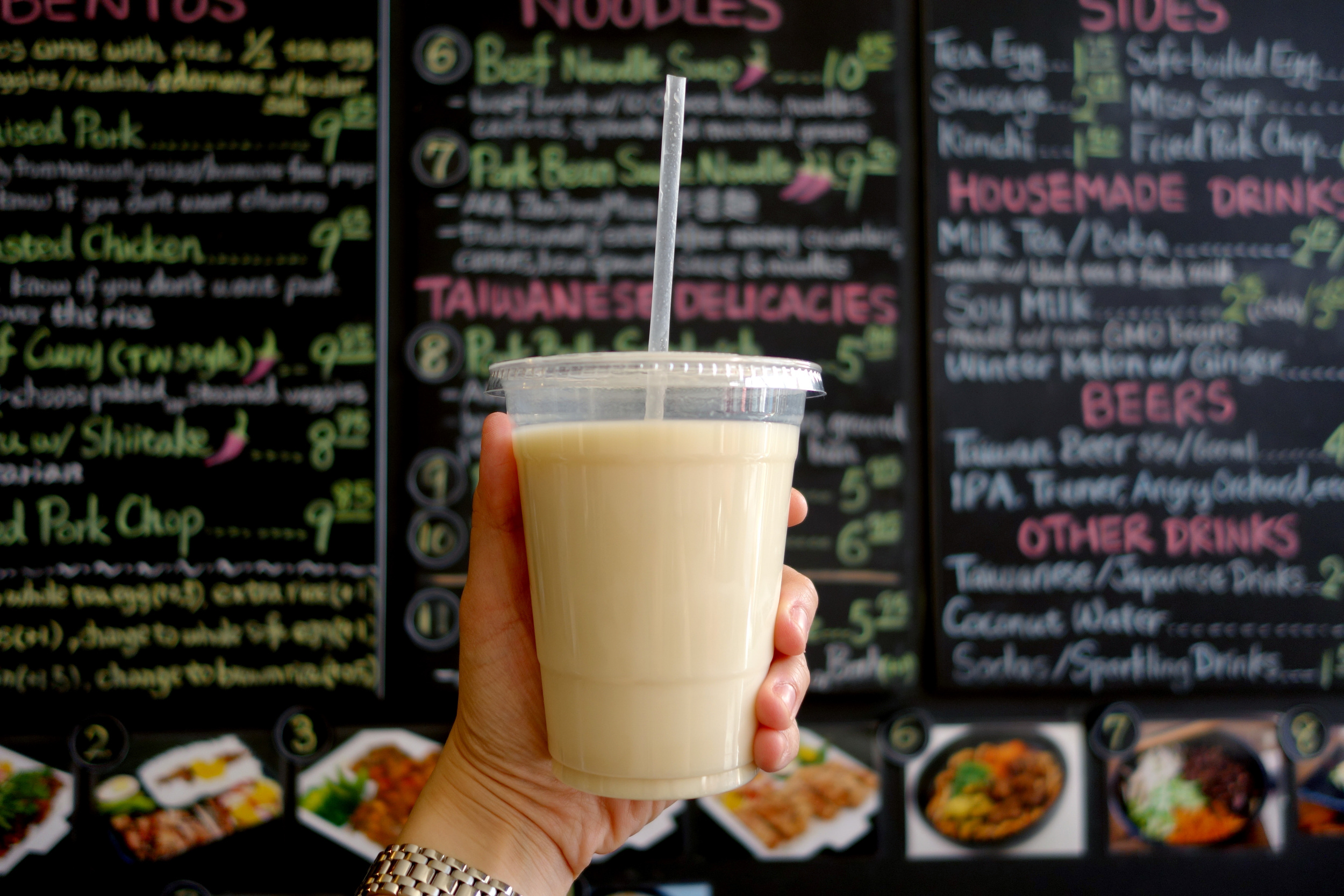 Soy Bean Drink at Taiwan Bento.