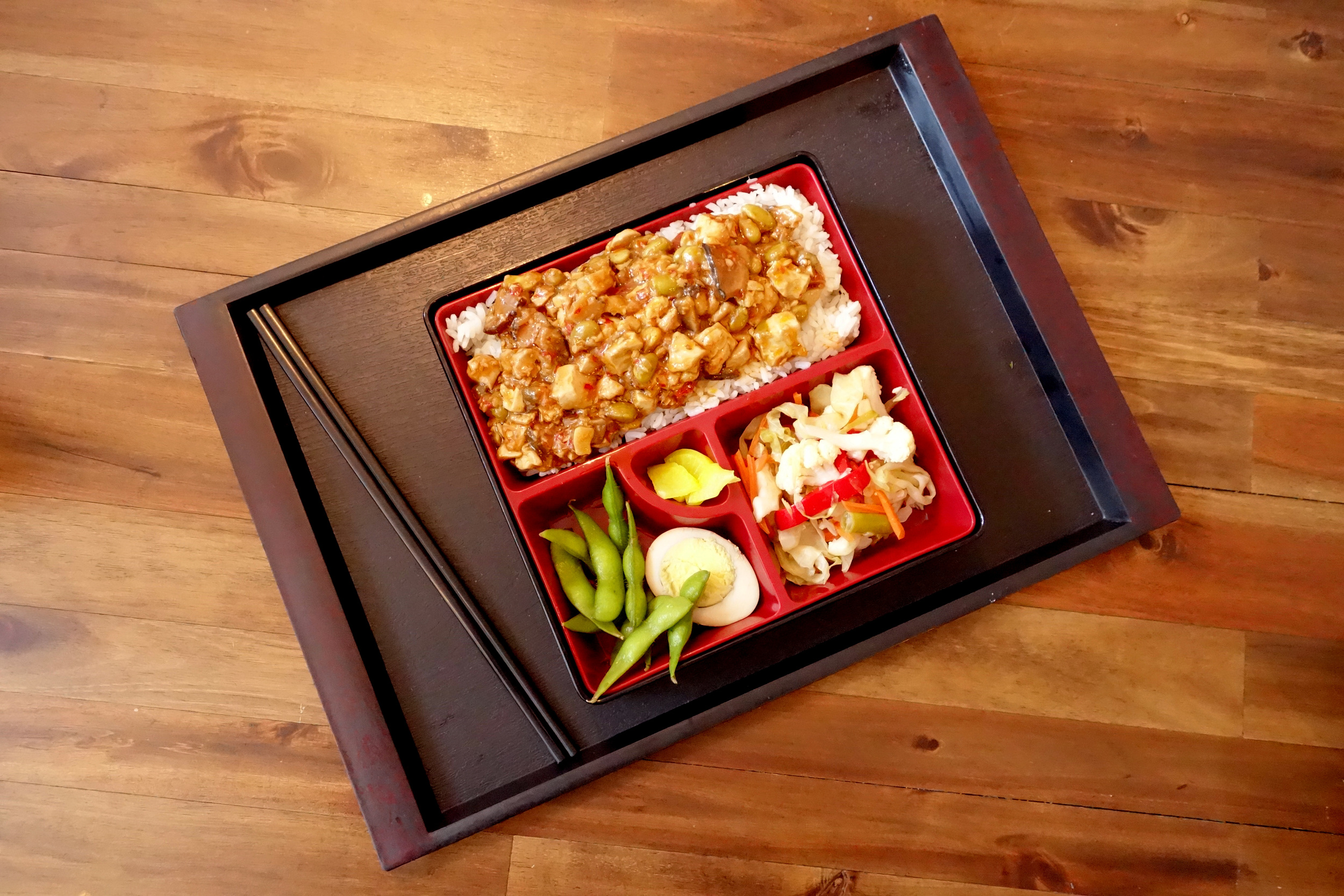 Tofu Bento at Taiwan Bento in Oakland, California. 2016.
