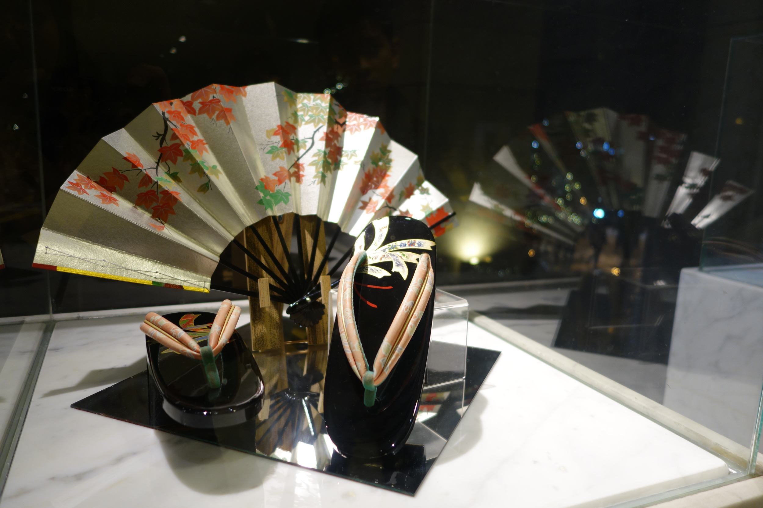 Traditional Japanese footwear & matching folding fan.