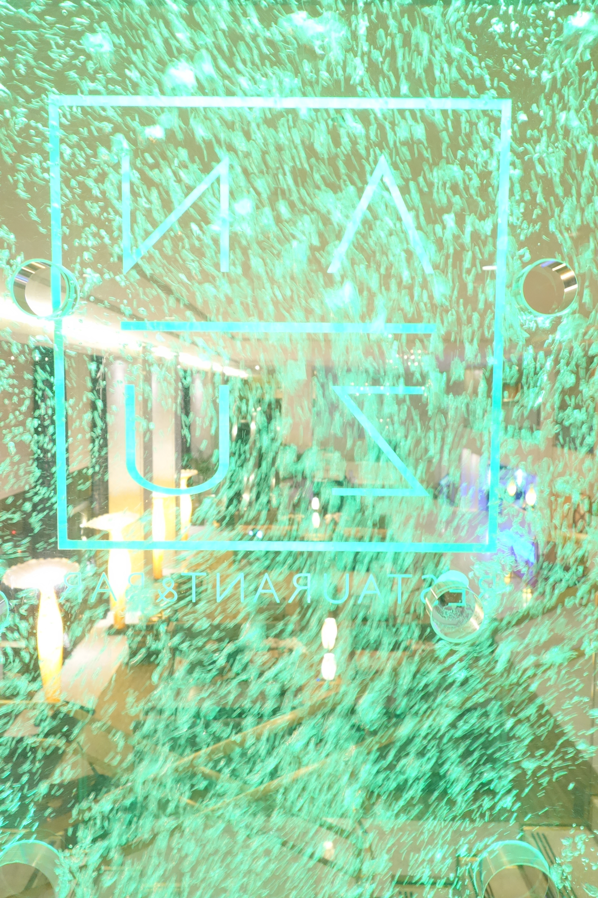 Water Art Display at Anzu Restaurant and Bar.