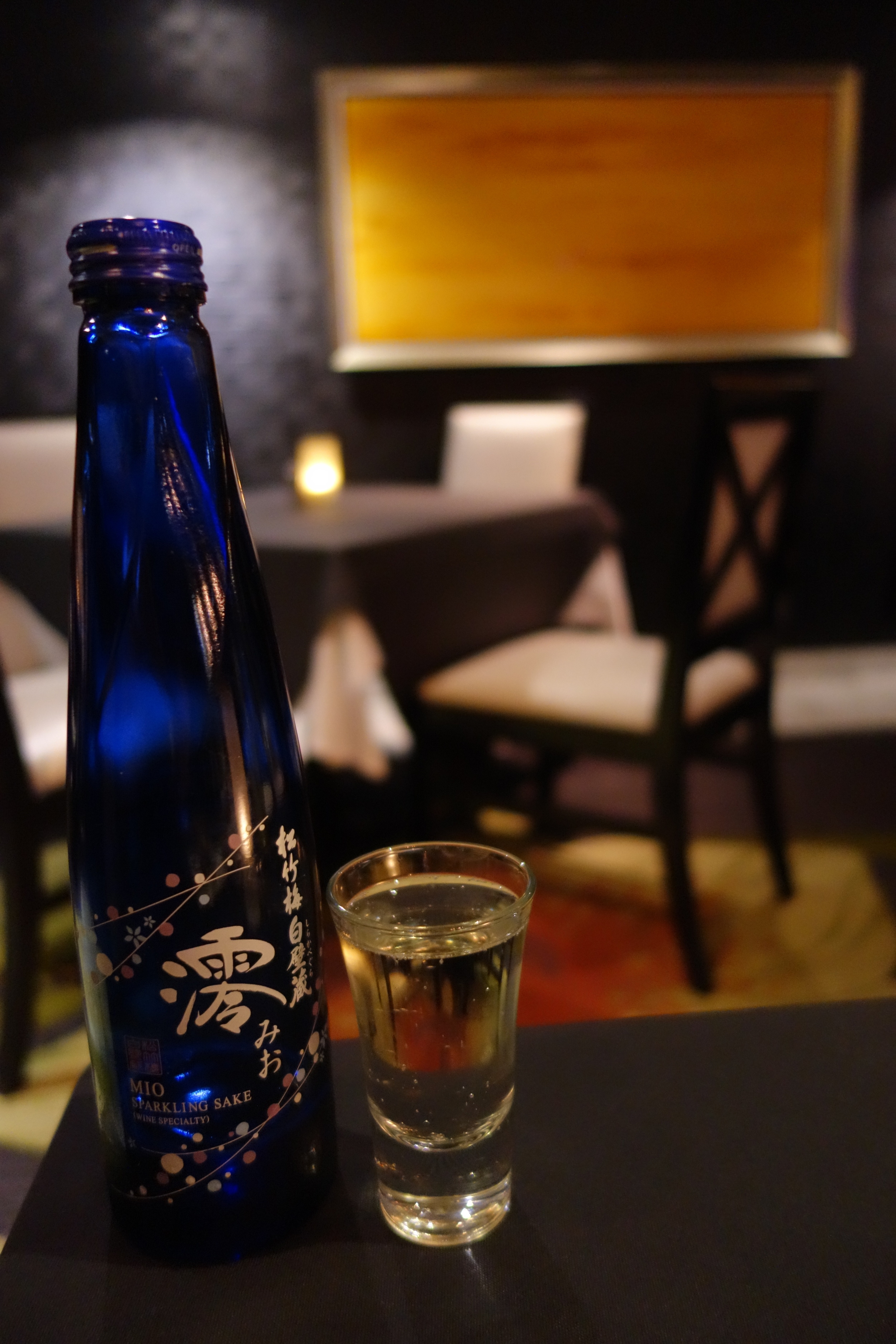 Mio Sparkling Sake at Anzu Restaurant and Bar.
