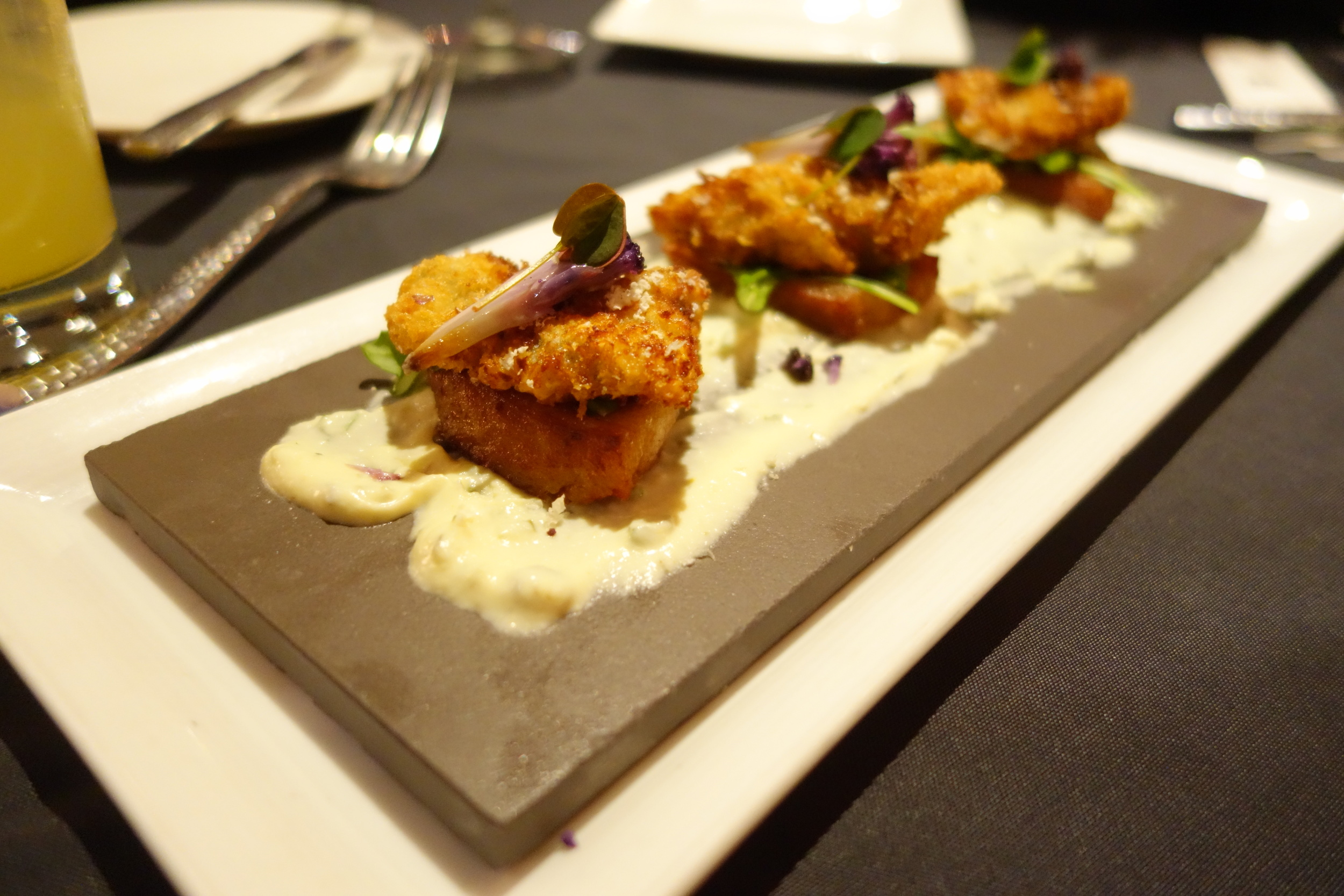 Crispy Miyagi Oysters at Anzu Restaurant and Bar.