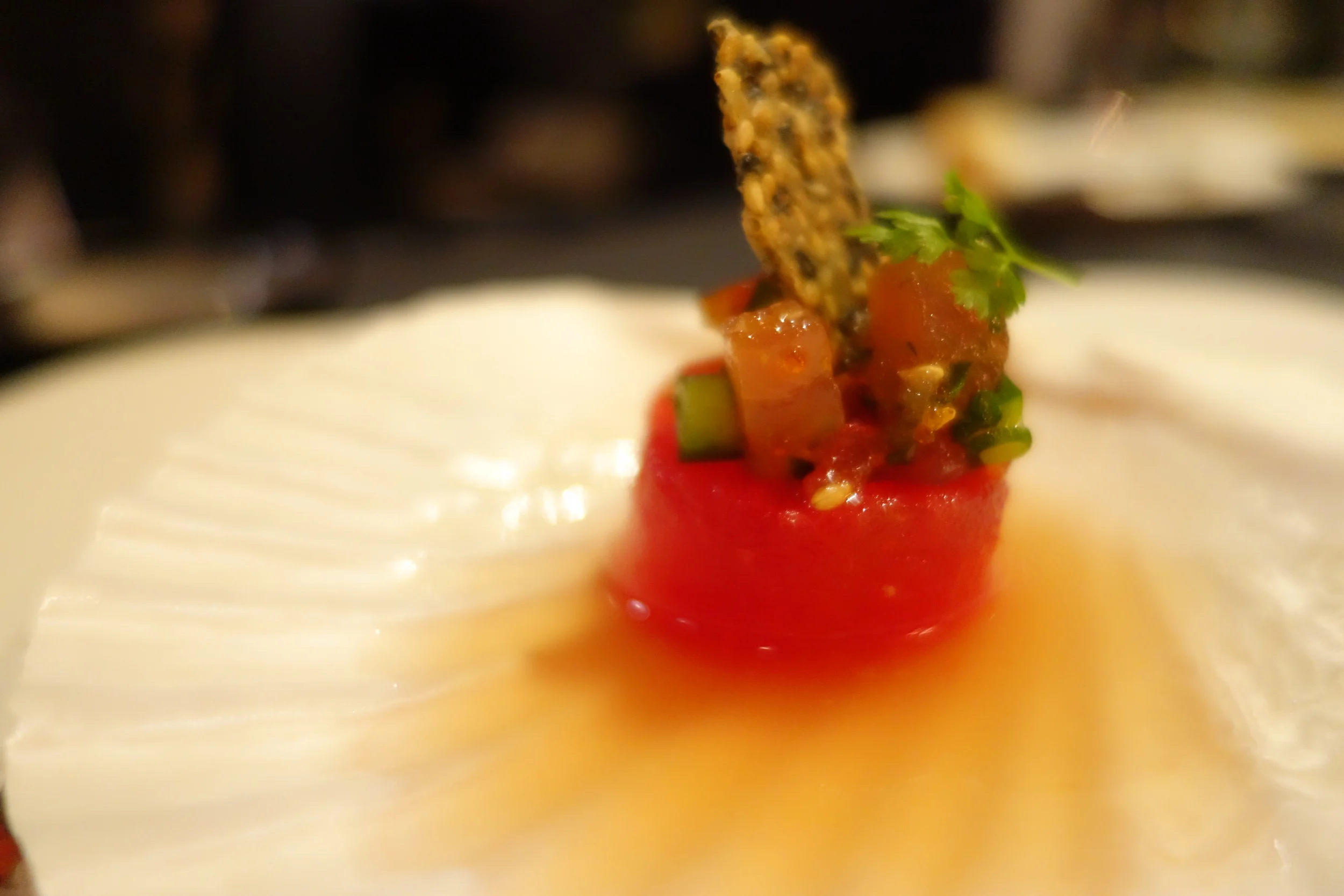 Watermelon & Tuna Poke. Restaurant and Bar.