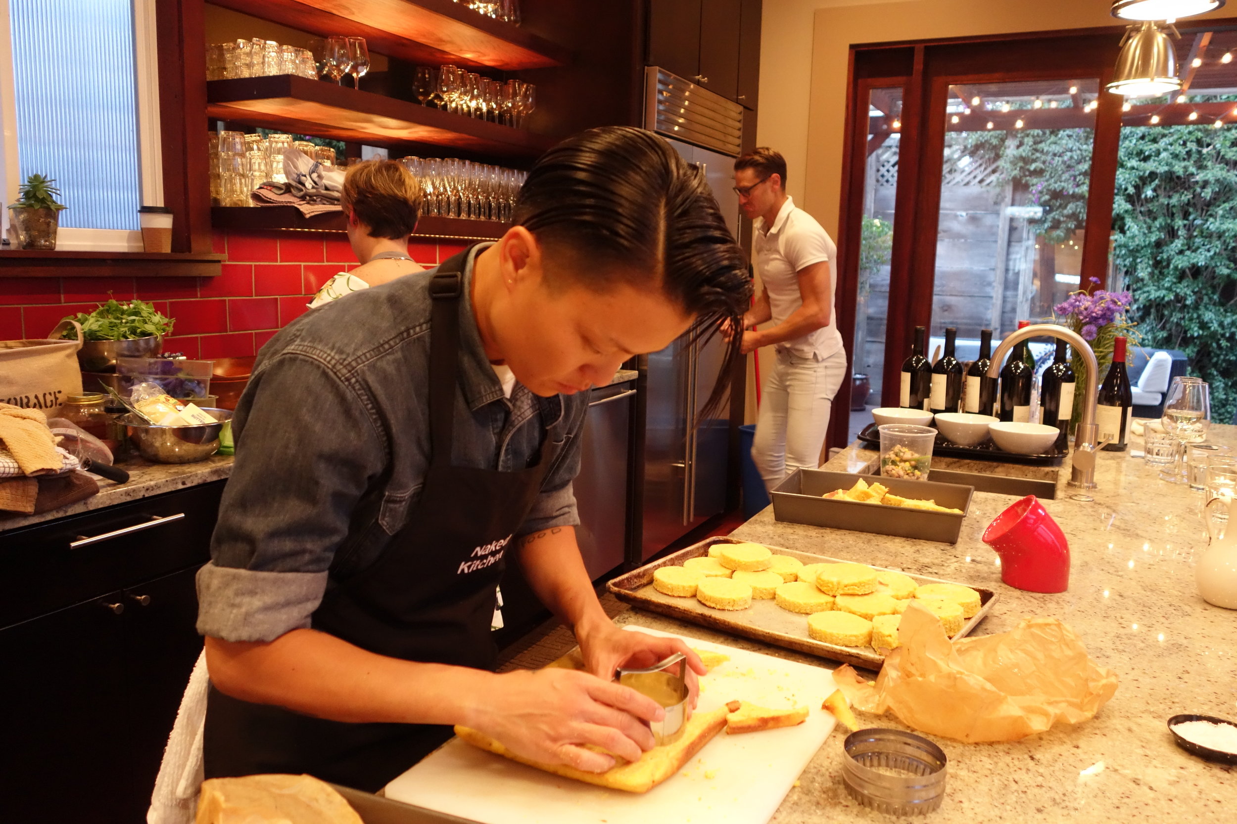 Let's Eat Sonoma Team Member Keiko Takano working in the kitchen