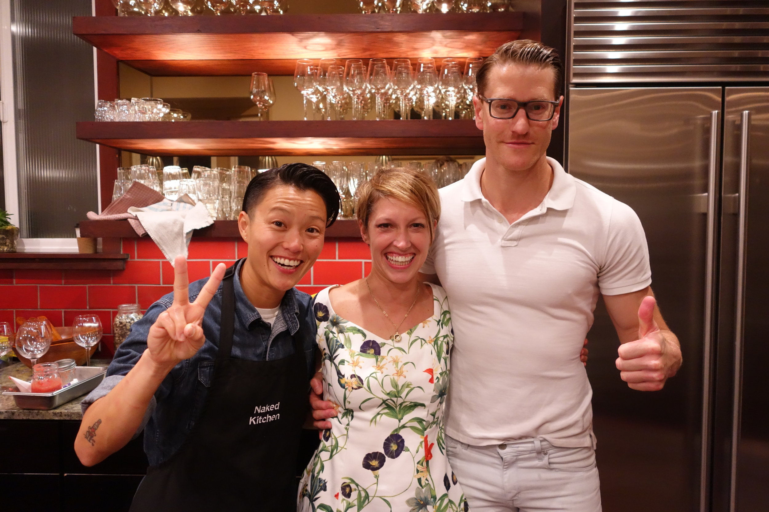 Let's Eat Sonoma Team with Founder Michelle Fitzgerald (Center), Keiko Takano (Left) & David Miskie (Right)