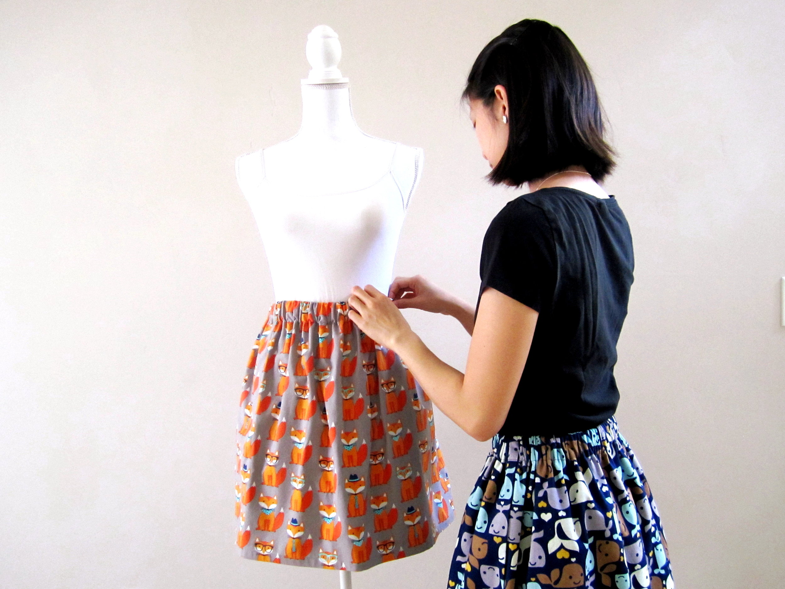 Carmen Cheung working on the Hipster Fox Skirt
