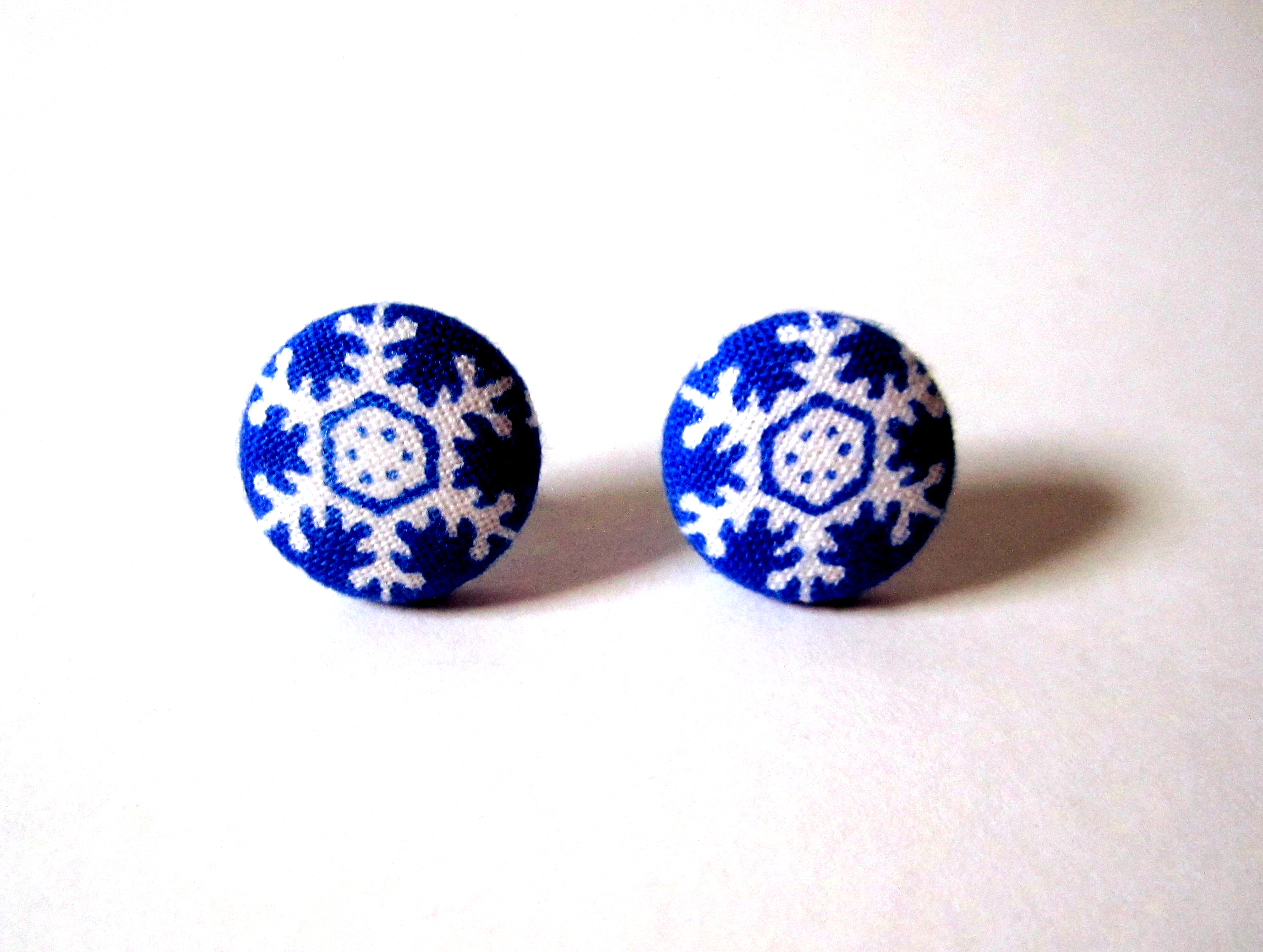 Snowflake Button Earrings