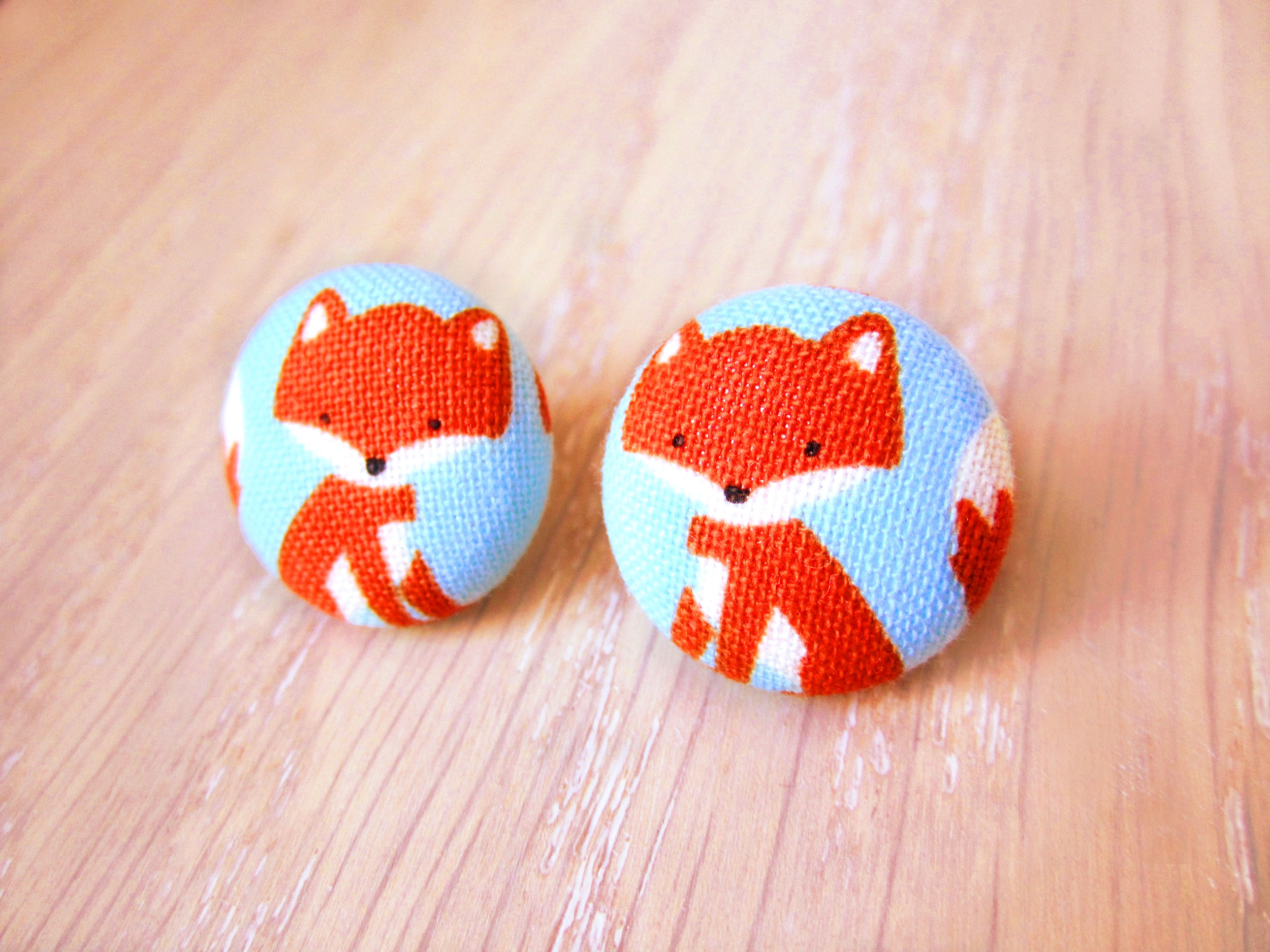Fox Button Earrings
