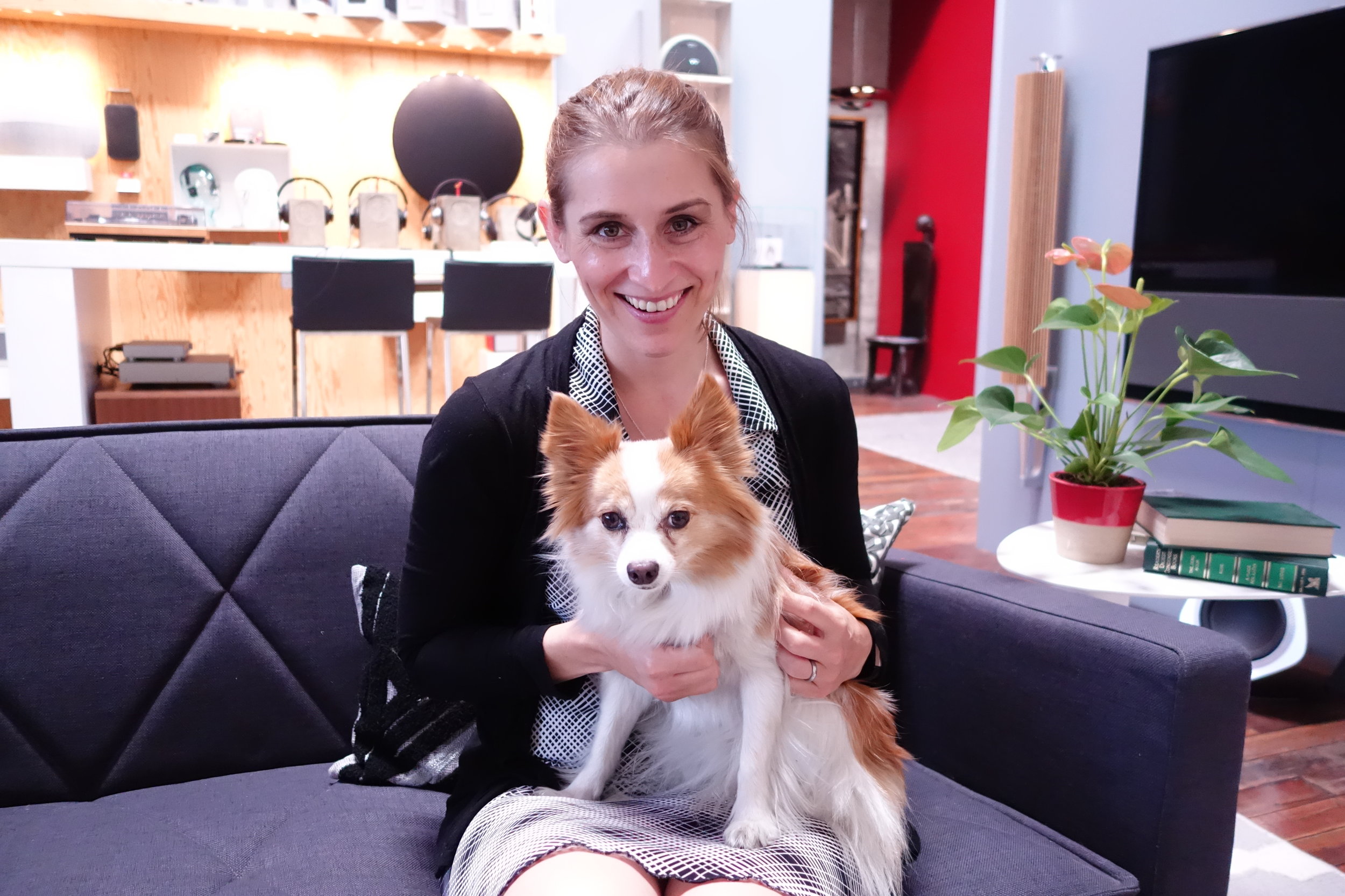 Kristie Middleton, author of MeatLess , with Foxy, the CFO (Chief Fun Officer) of TheLoveStory.org