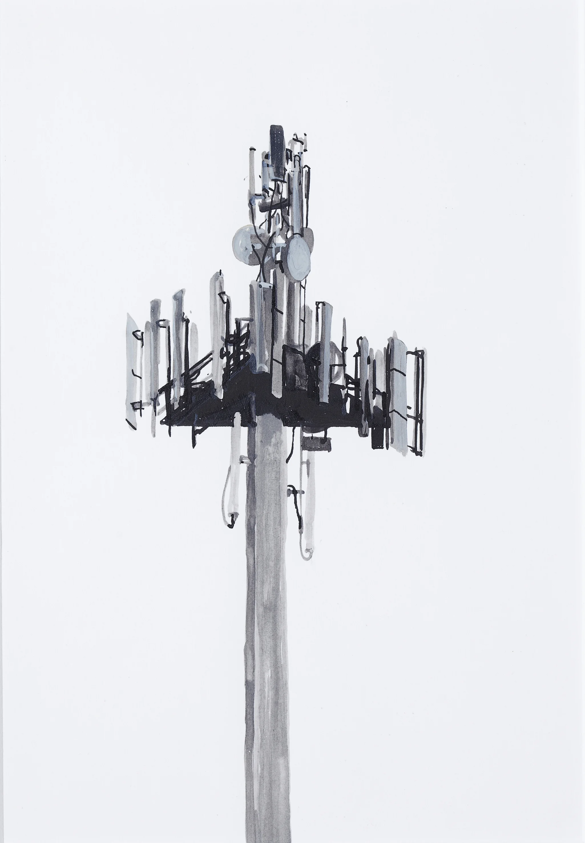 Satellite Study 2012 Watercolour on Paper 47.5 x 38.5cm