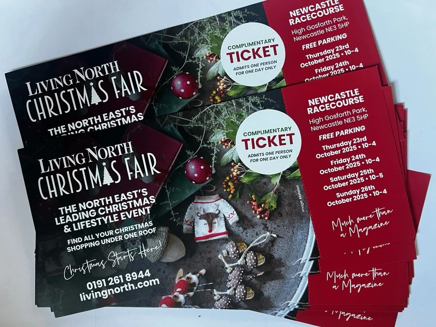 ✨ GIVEAWAY! ✨

I have some complimentary tickets for the Living North Christmas Fair at Newcastle Racecourse! 🎄🎁

This is a wonderful Christmas shopping event, with lots of beautiful trade stands from artisan designers and makers. 🛍️

📆 23rd - 26