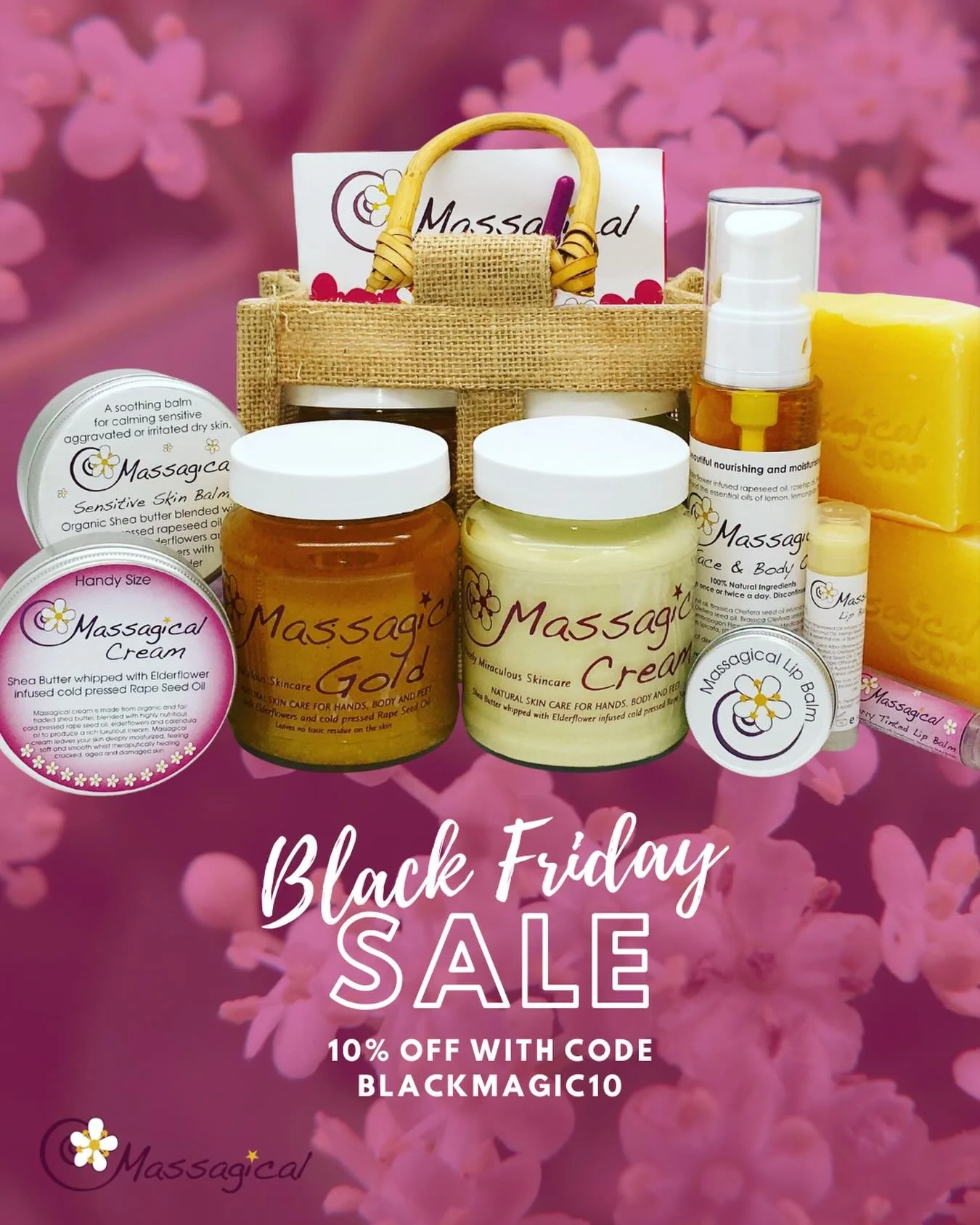 🌸🩷 BLACK FRIDAY SALE! 🩷🌸

Enjoy 10% off across the entire Massagical product range with code BLACKMAGIC10. 

This is the last offer of the year from Massagical, as another busy and exciting year for my small business draws to a close!

Valid on a