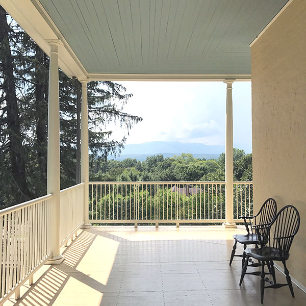 The porch at Cedar Grove | Thomas Cole Site in Catskill, New York – a viewing portal to the mountains and Hudson River