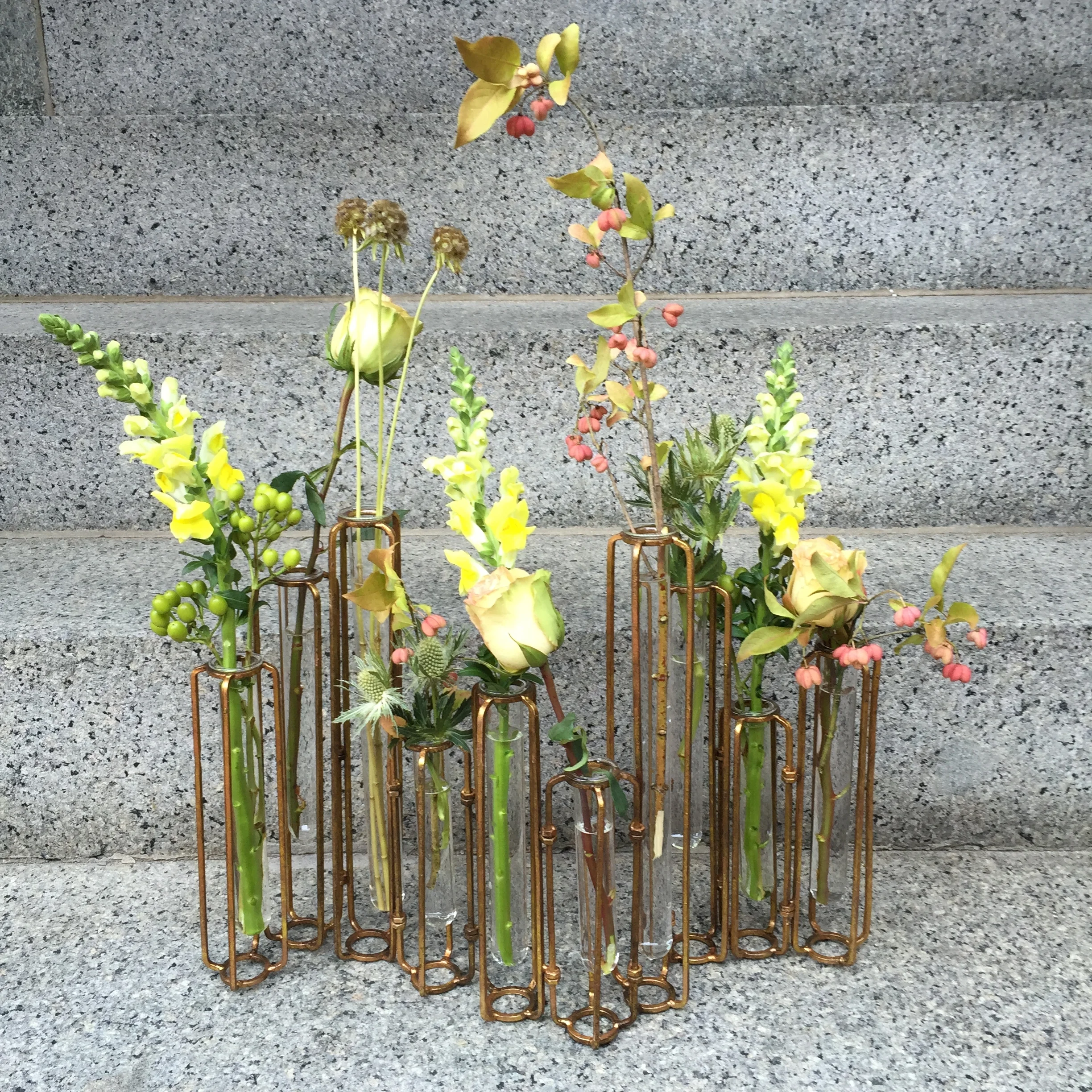 And finally I had to throw in this weeks Hinged Vase Collection because I am so in love with all the autumnal textures! It includes the papery scabiosa seed pods, spiky silver thistle and smooth peach and green berries. 