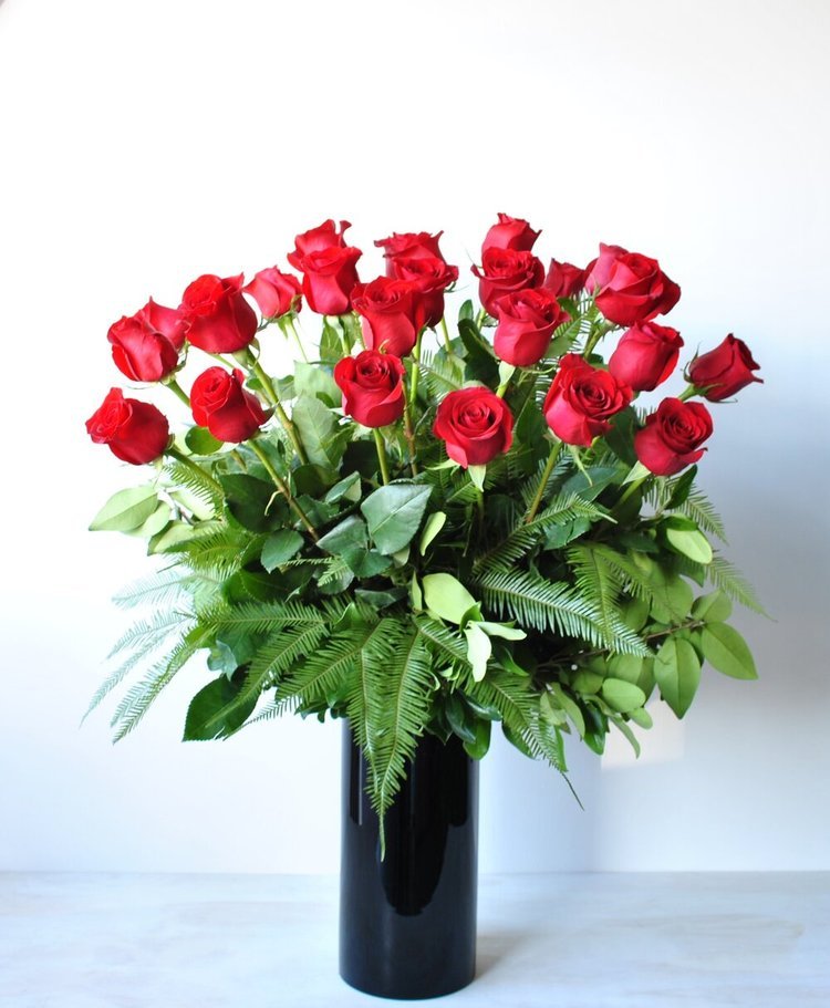 red roses arranged for delivery and pickup