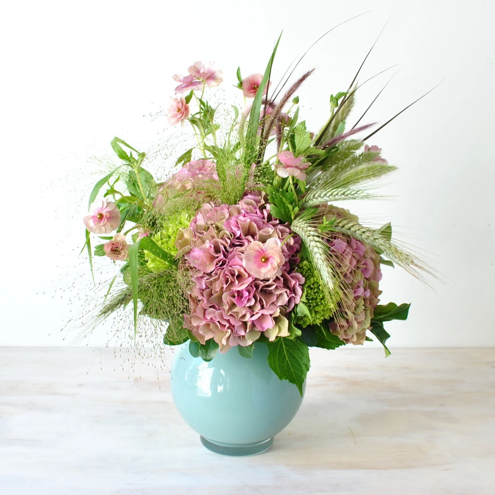 hydrangea vase arrangement keepsake containers for pickup and special gift boston ma