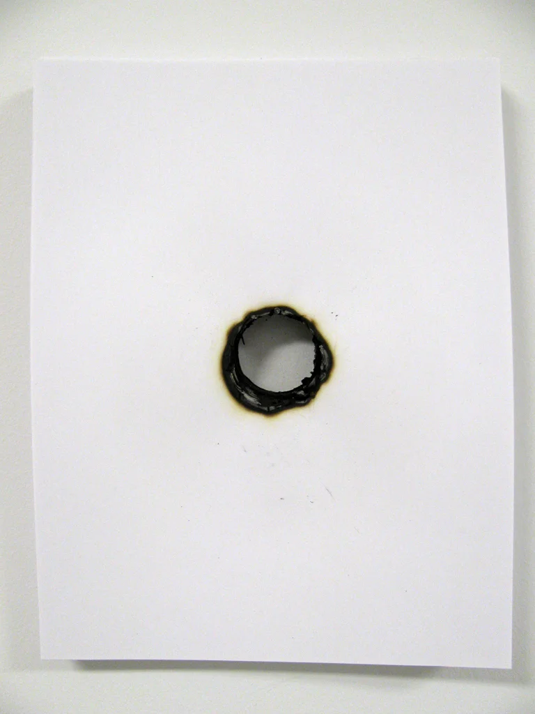 Tales of Former Objecthood, Tiny Relic-Paper Pedestal, 2010, Paper, fire, 2x8x10 inches