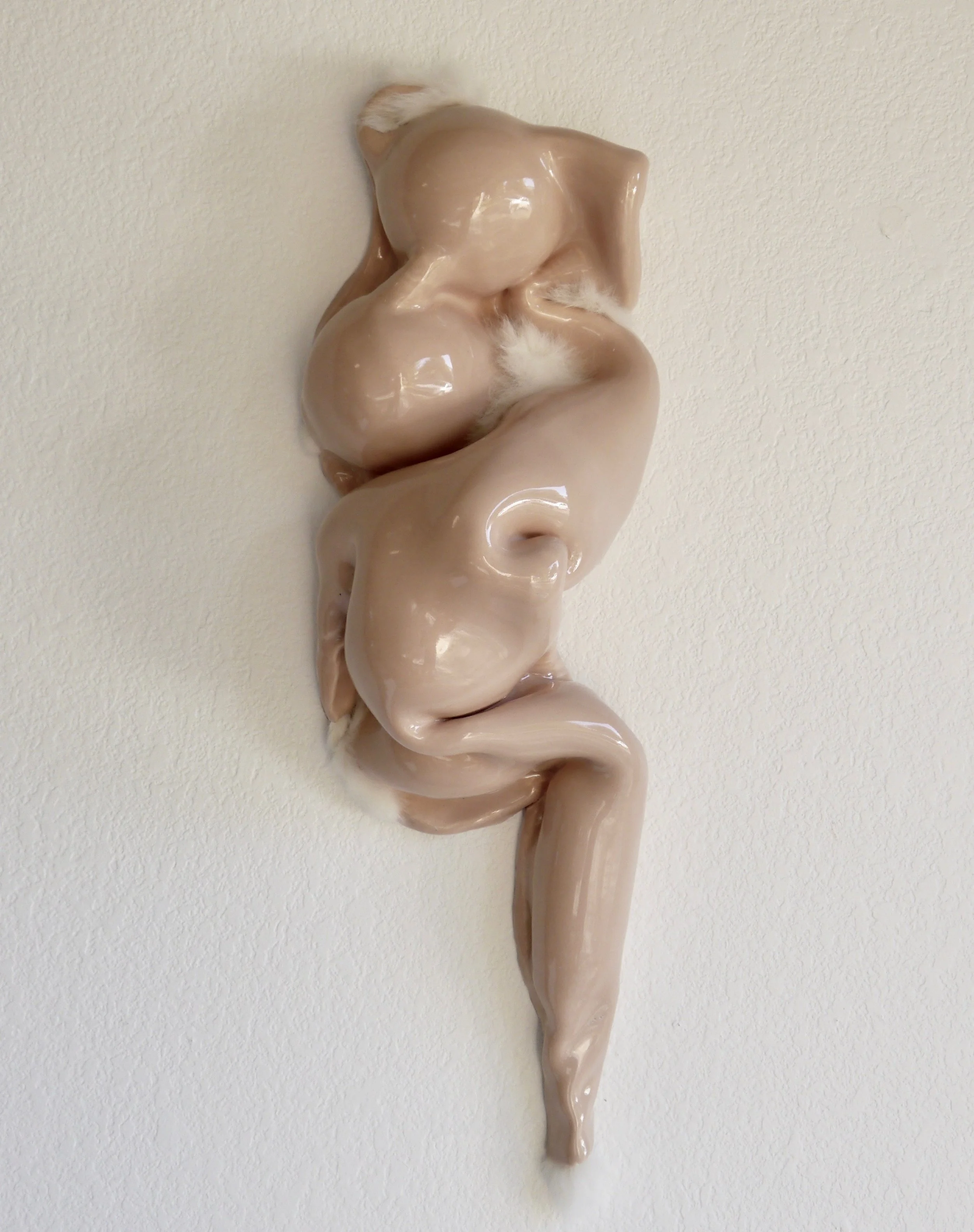 Sex With Dolphins 2, Nahual Series, 2021, Porcelain and Fur, 24x6x5 inches