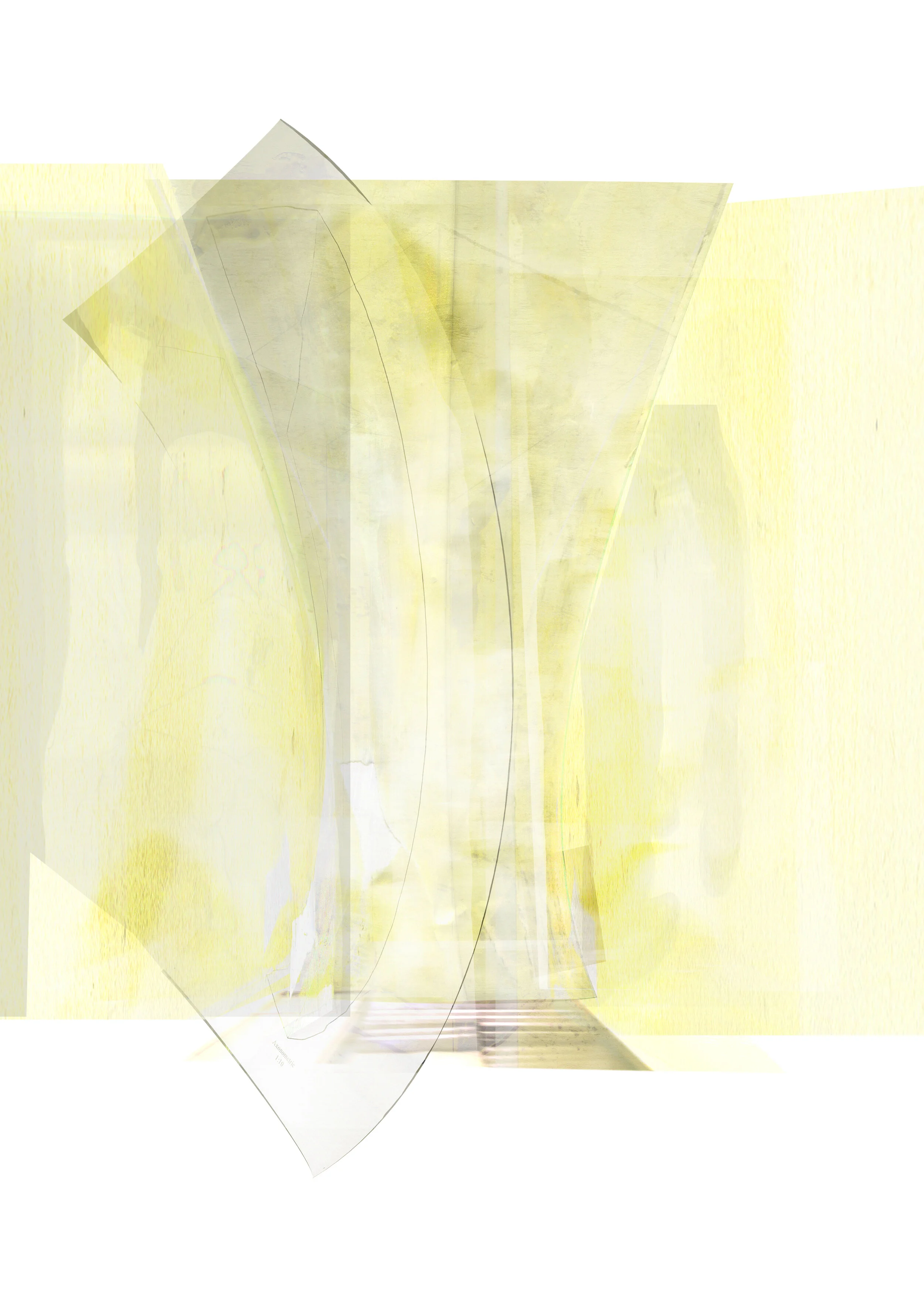 Composite drawing of disorientation and scalelessness of constructed space. This unfamiliarity entices participants to engage from a common starting point.