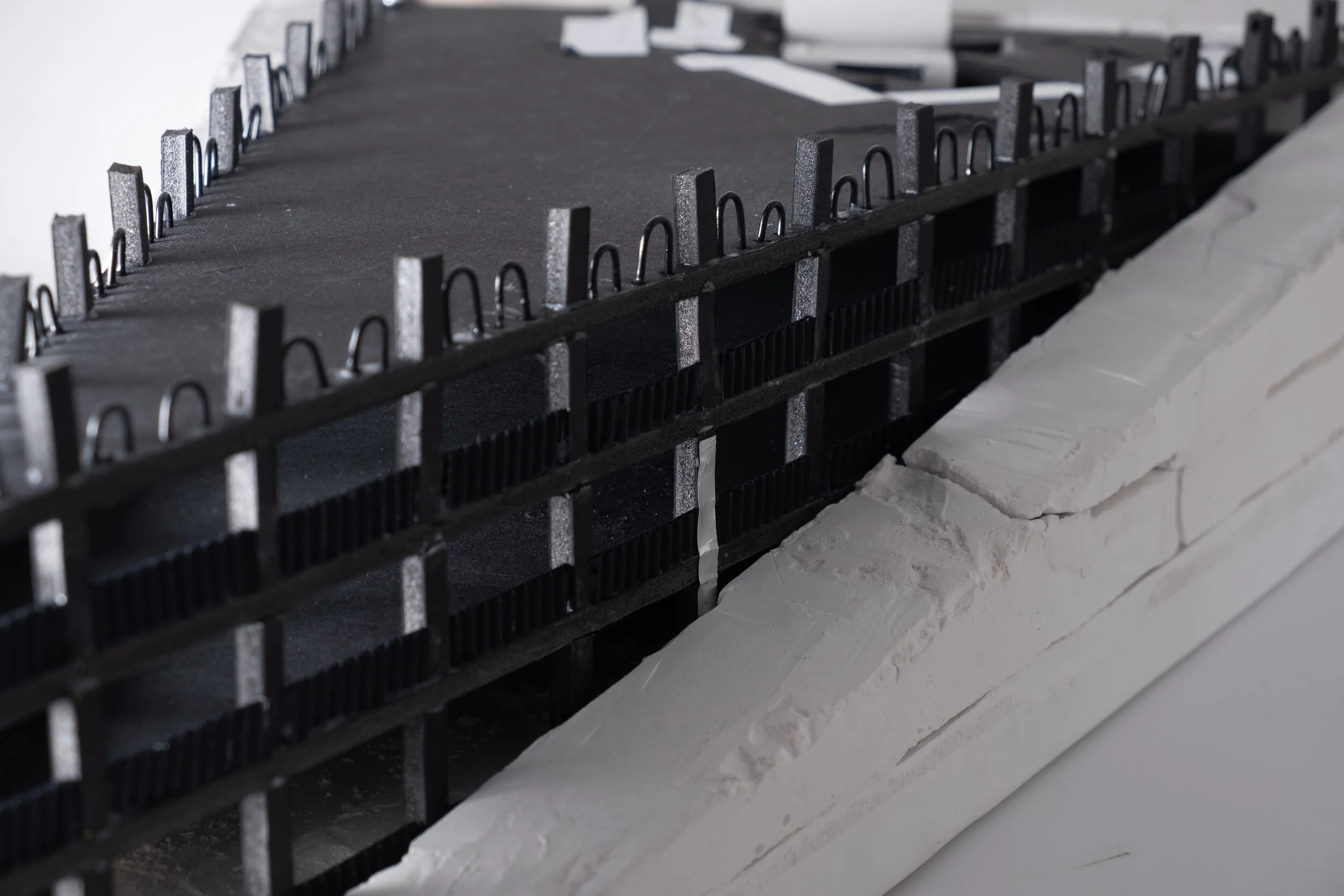 Site—study model, plaster, cardboard, wire, foamcore.