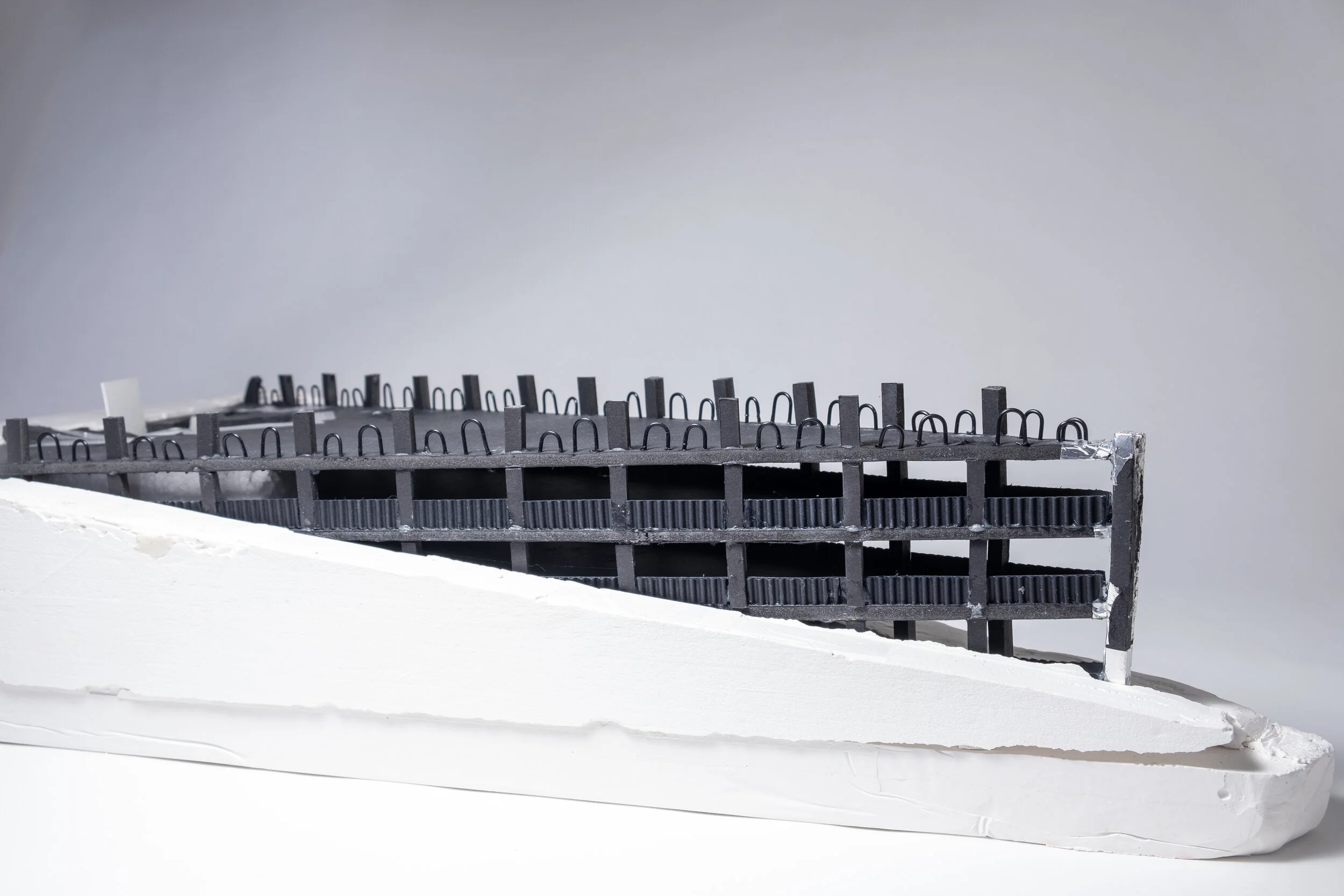 Site—study model, plaster, cardboard, wire, foamcore.