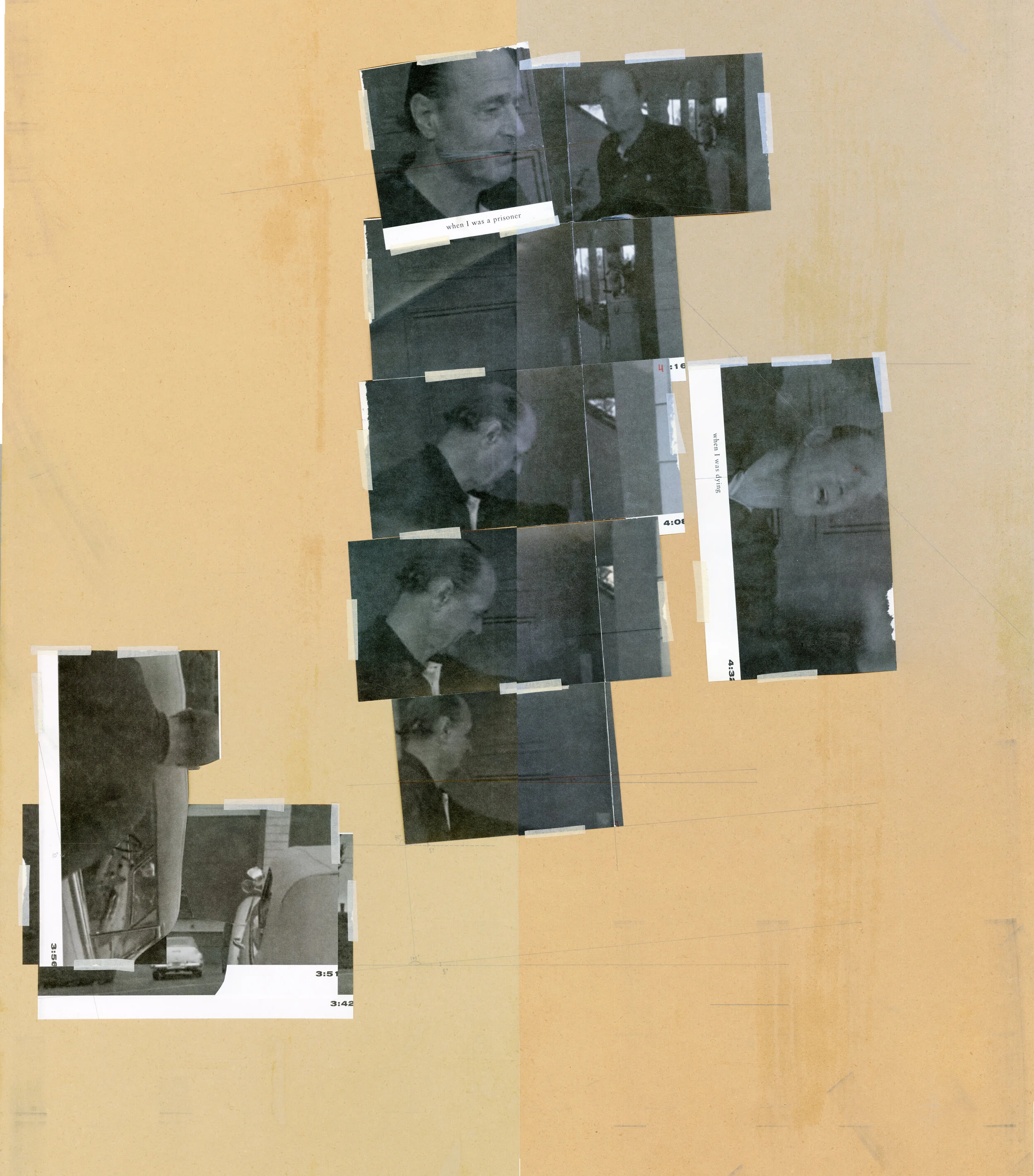 Initial exploration of cutting and pasting sequence frames according to relative angles from camera level datums, trying to tie the derivatives of film-making to derivatives of memory.