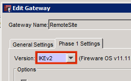 Gateway IKEv2 drop- down image