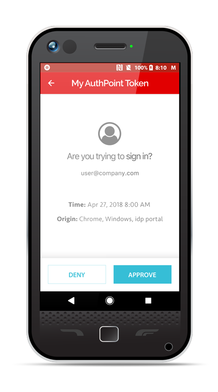 WatchGuard authpoint phone screen capture image