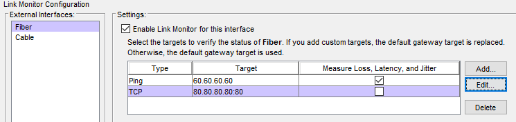 Link Monitor Configuration