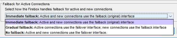 Failback for Active Connections screenshot