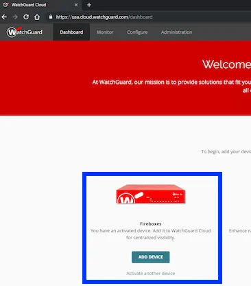 WatchGuard Cloud Portal Dashboard image