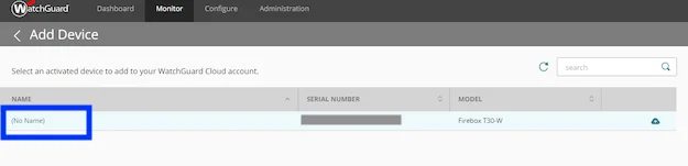 WatchGuard Add Device Screen Shot