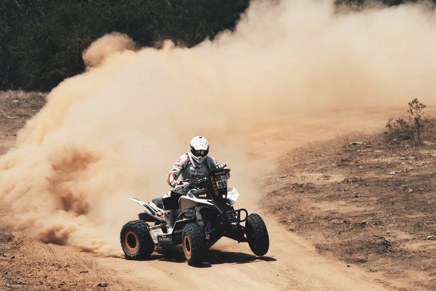 Trial quad. Body work and frame protectors.