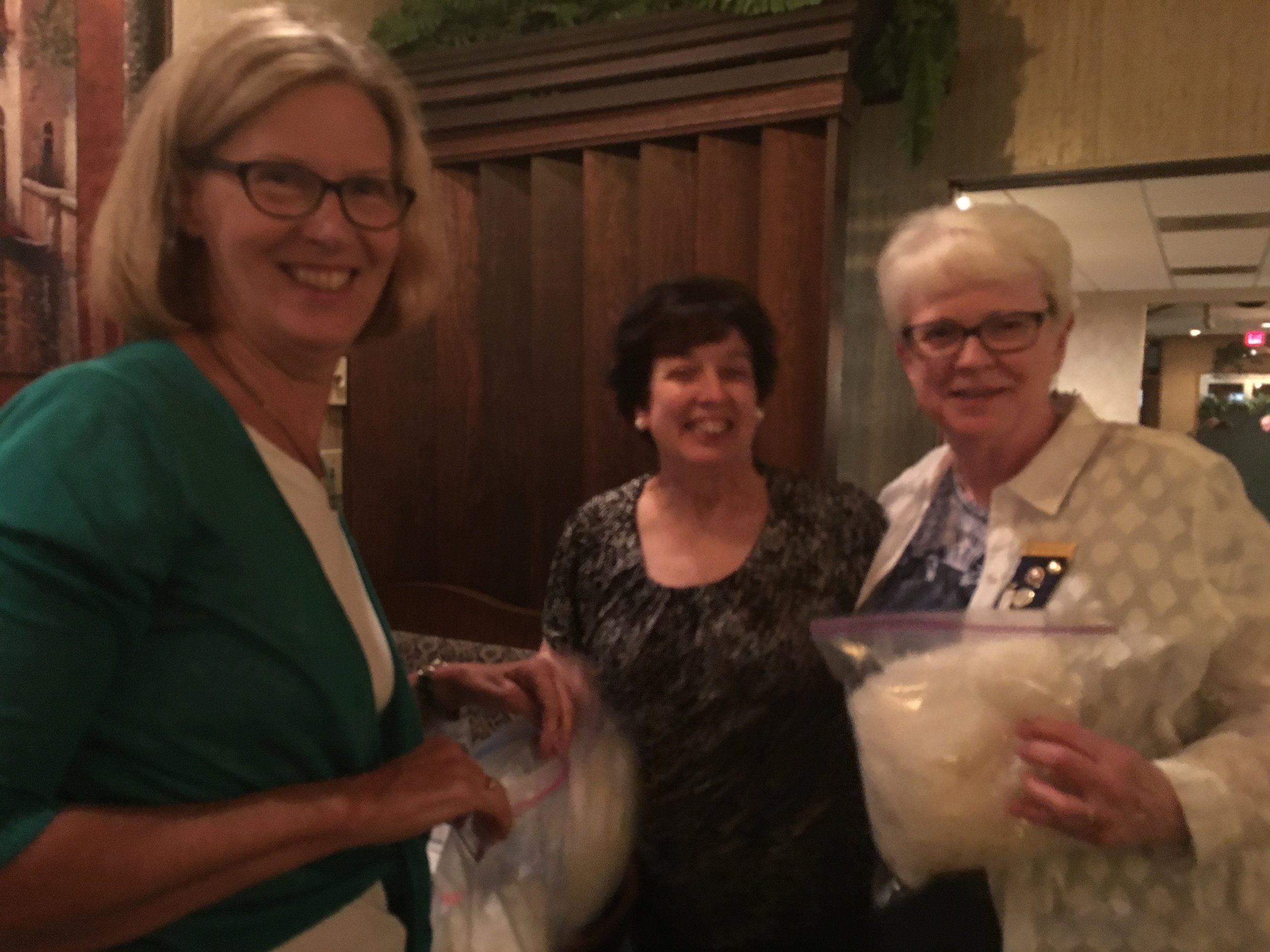 Altrusa Columbus, OH members package medical exam gloves and blood pressure monitors for MFM in October, 2016.