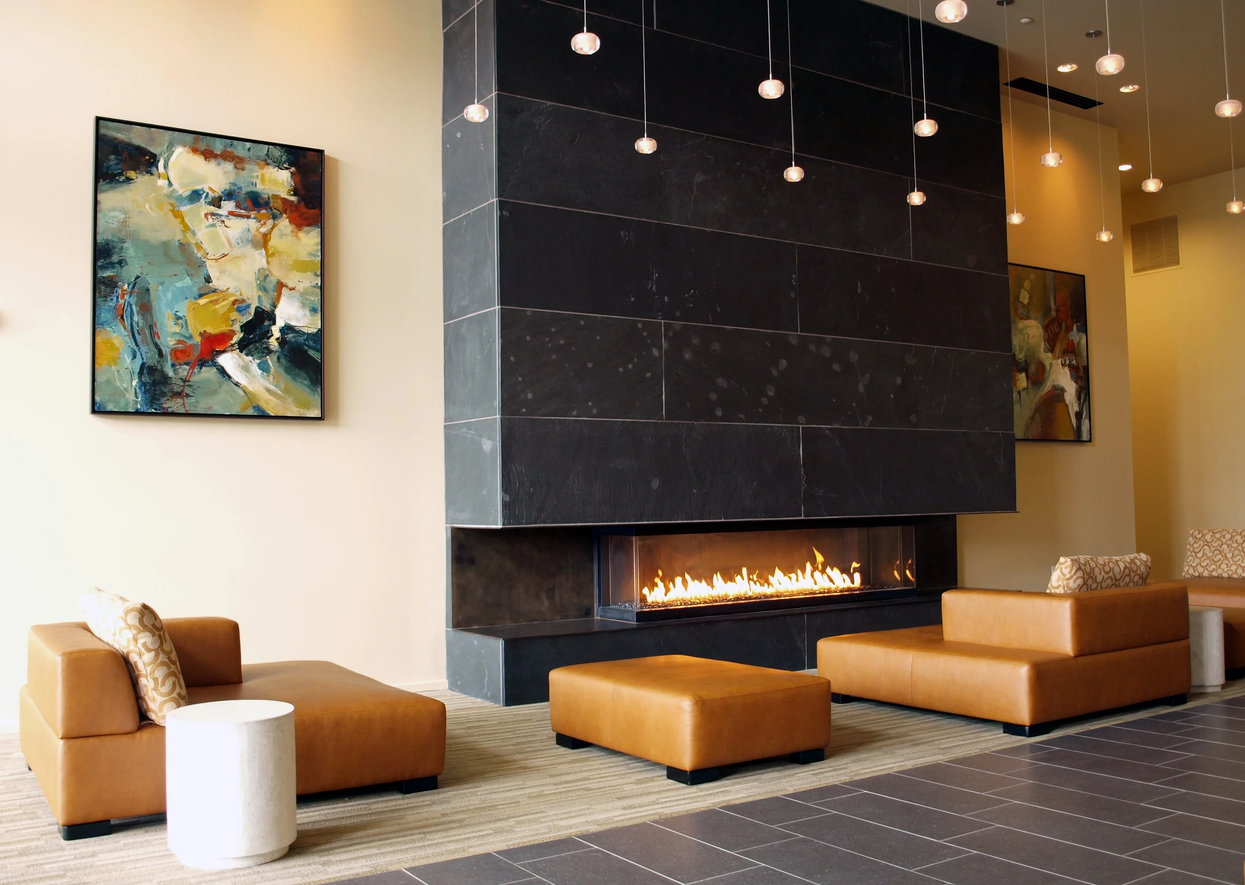 The Station at Othello Park apartments (Seattle) — 29 pieces commissioned by LAIR Design, Seattle: www.lairdesign.net — lobby