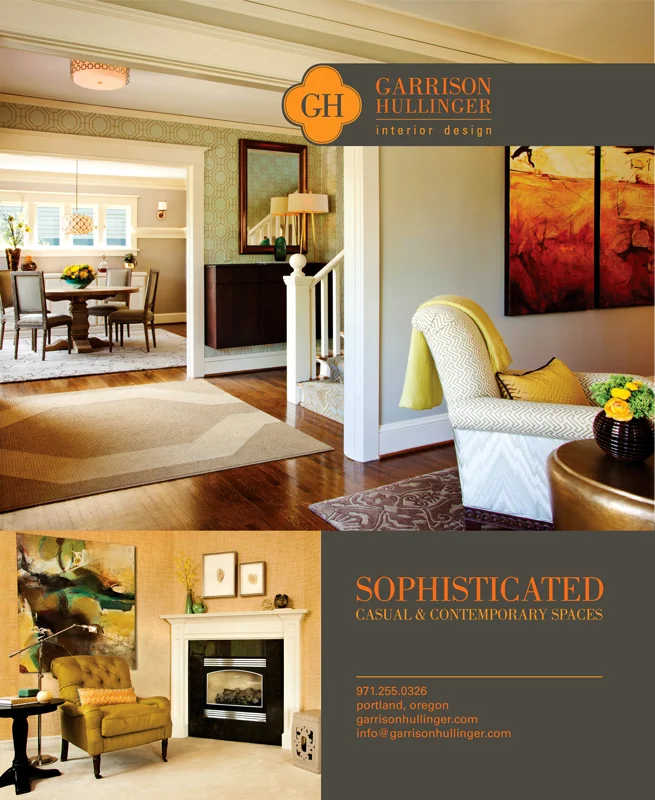 ad for Garrison Hullinger Interior Design in Luxe magazine